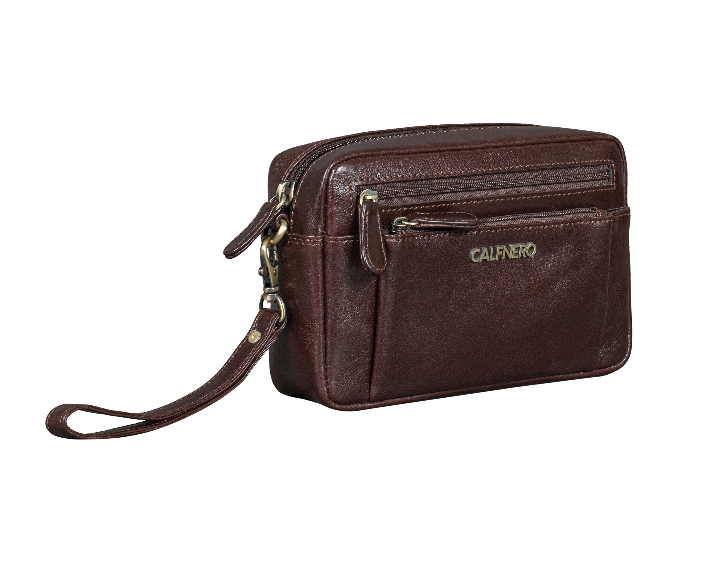 "Titan" Wrist bag for men - VT Leather Vegetable tanned Leather (155-SN)