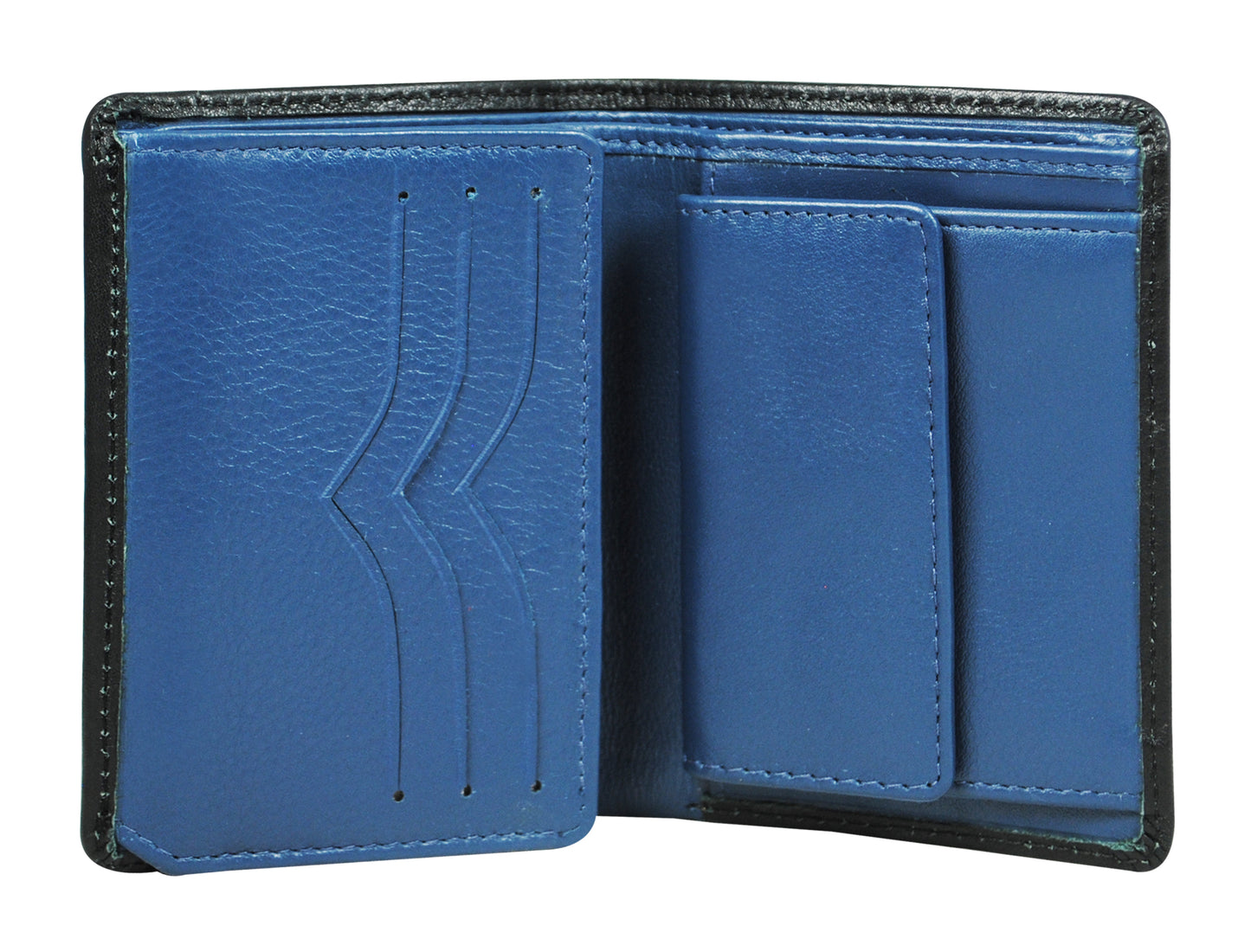 Calfnero Genuine Leather Men's Wallet (12023-Black-Navy)