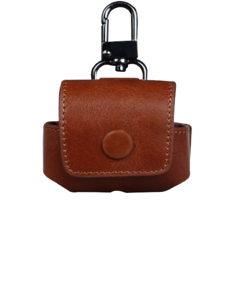 "Ano" – Minimalist Leather Case for AirPods Protection Cognac