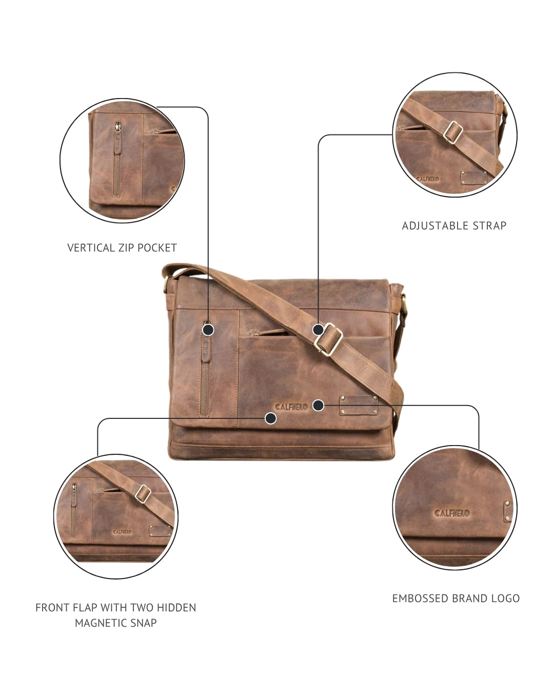 "Wickr" Laptop Bag for Men Men's Messenger Bag