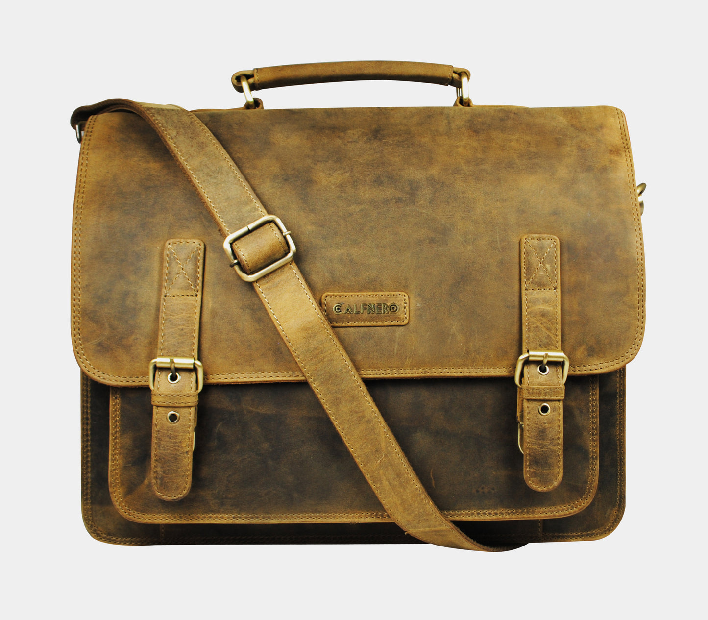 Calfnero Genuine Leather Men's Messenger Bag (431-Hunter)