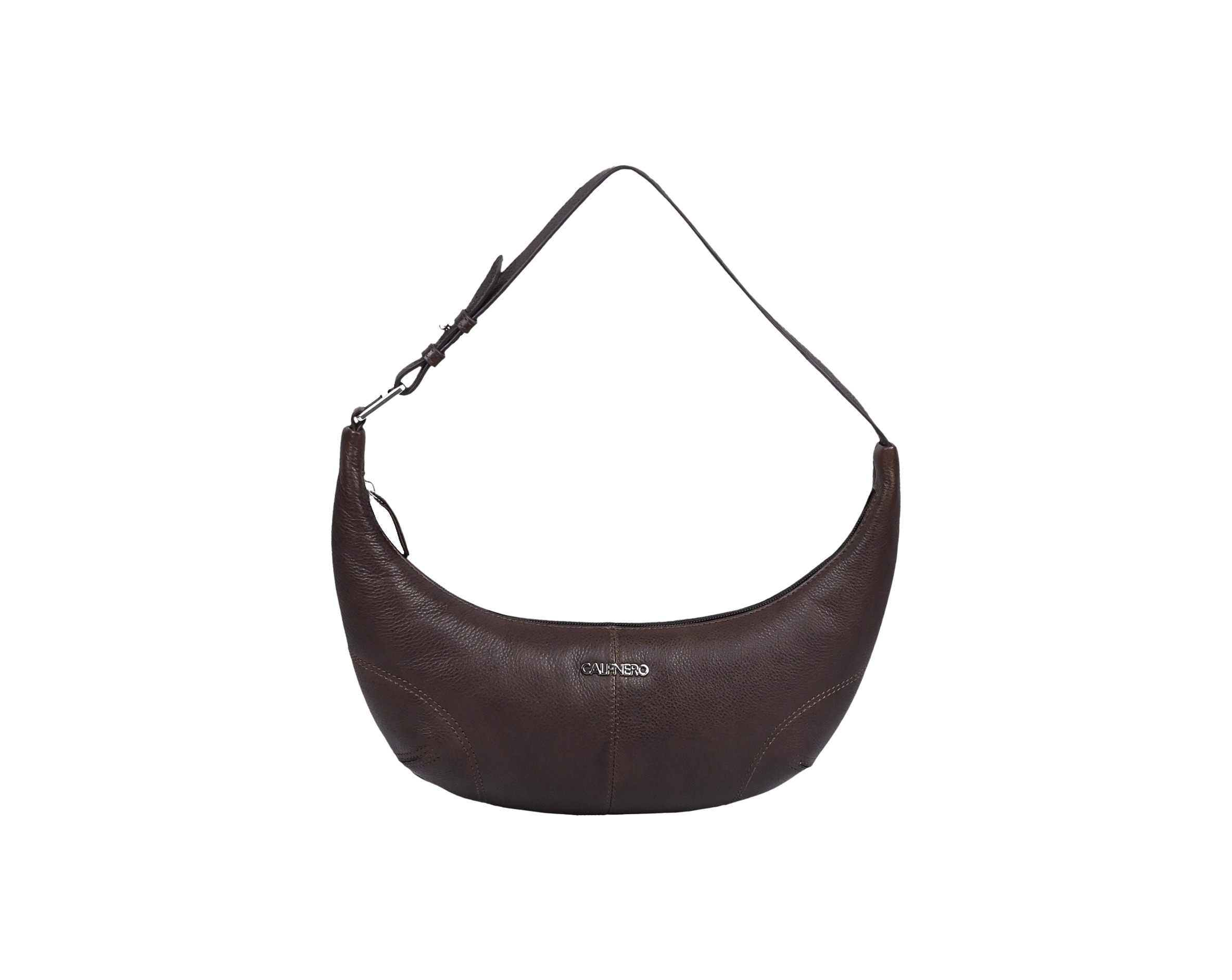 "Demi-Lune"Classic shoulder bag for women chocolate