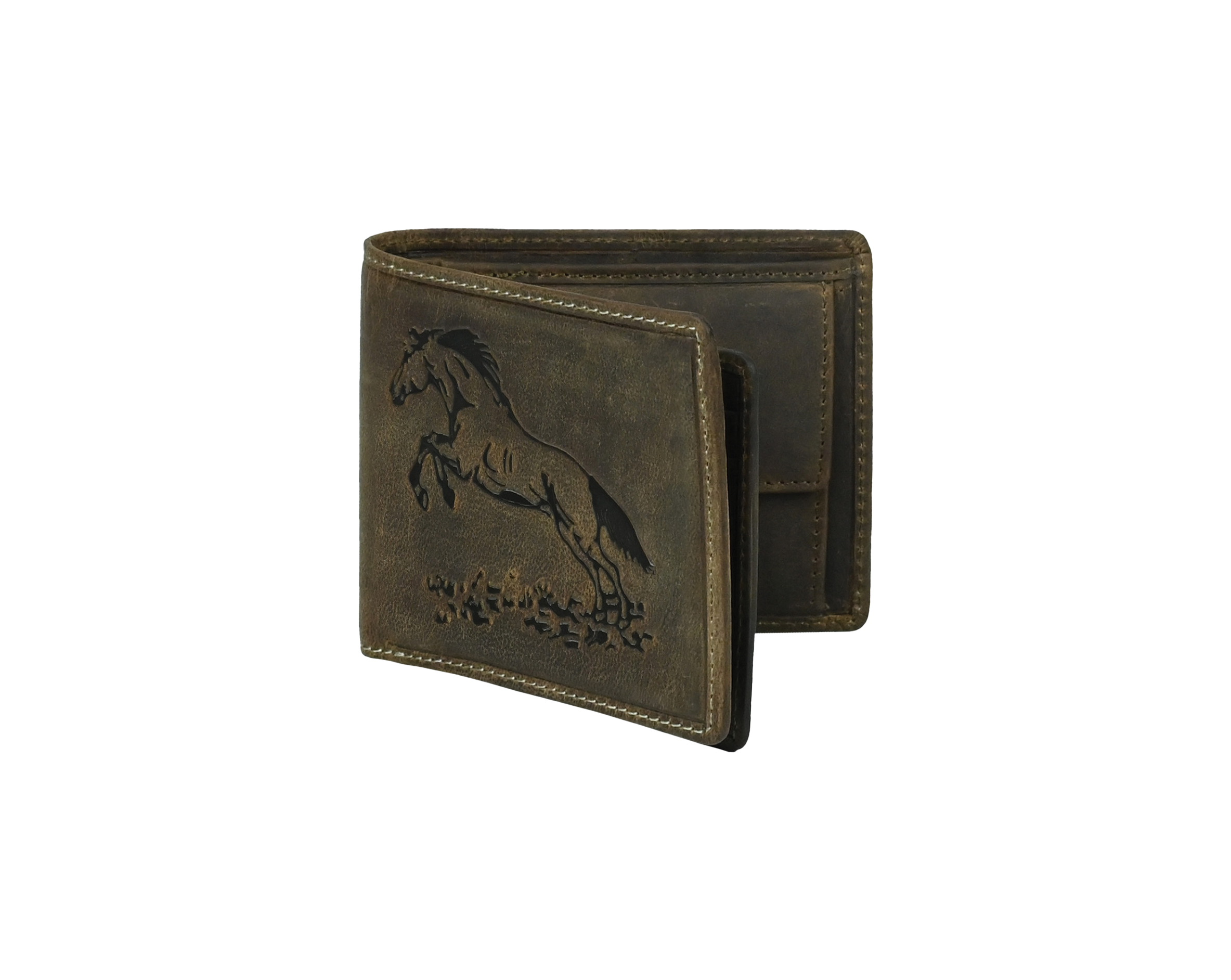 "RetroRun" Vintage-Inspired Hunter Leather Wallet for Men Hourse