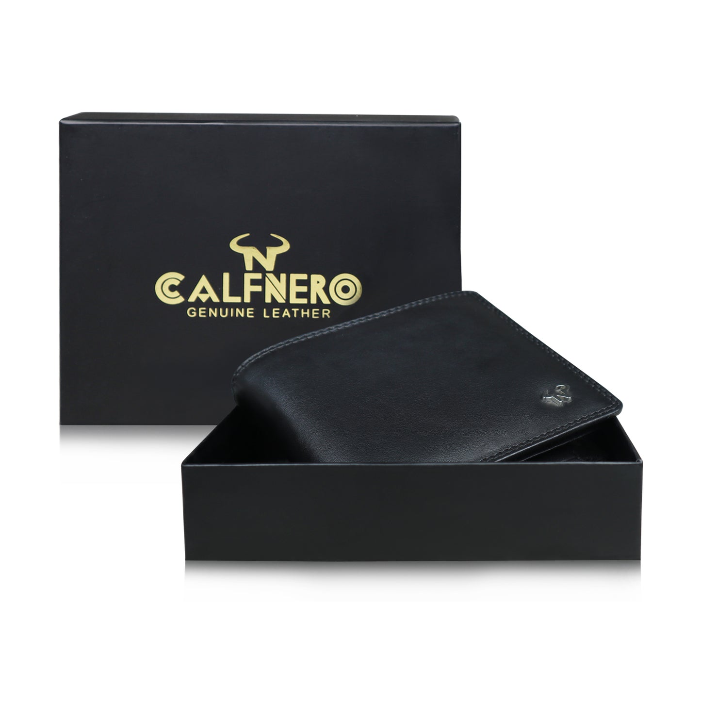 Calfnero Genuine Leather Men's Wallet (927-Black)