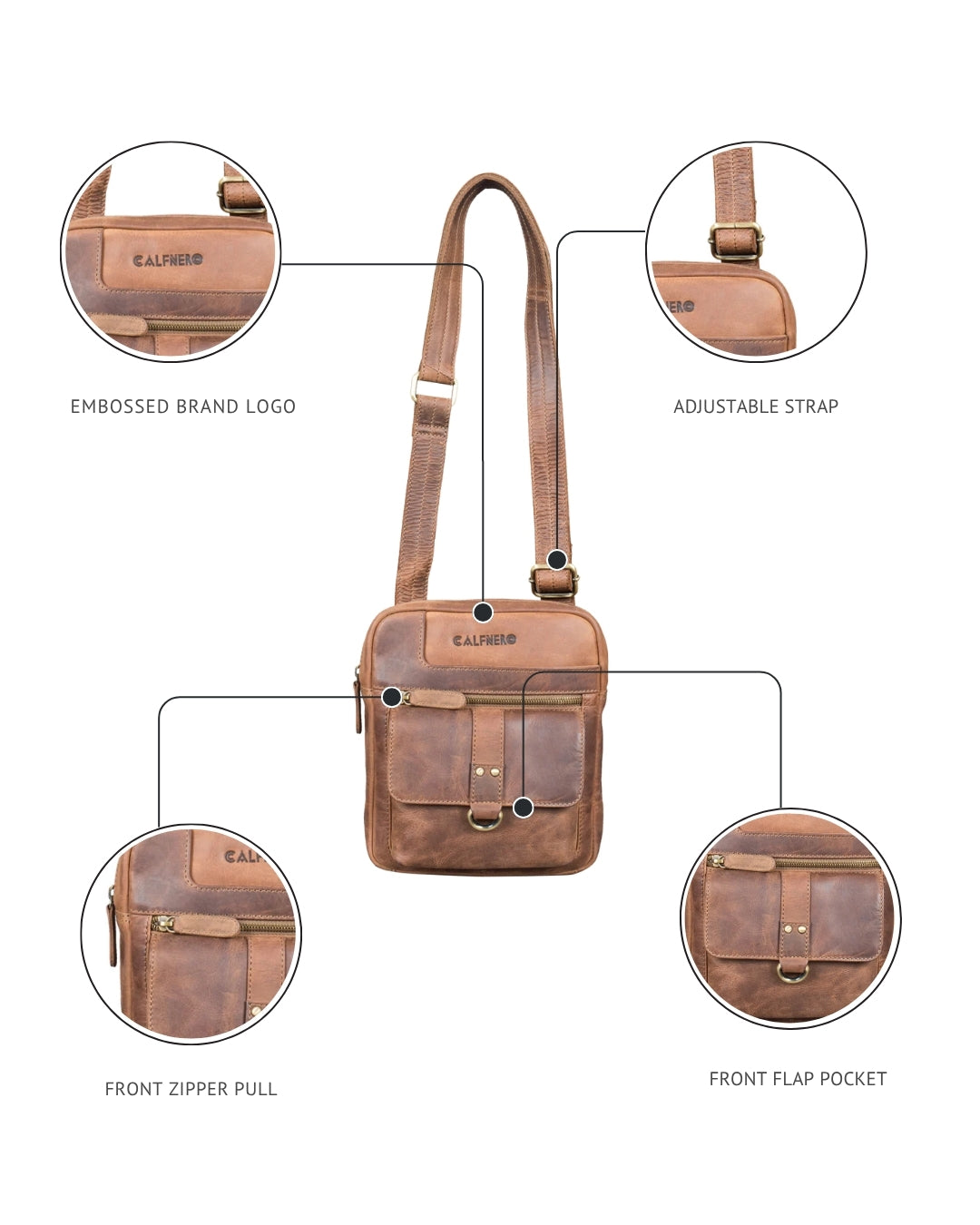 Anchor Hunter Leather Timeless Men's Crossbody Bag Men's Cross Body Bag