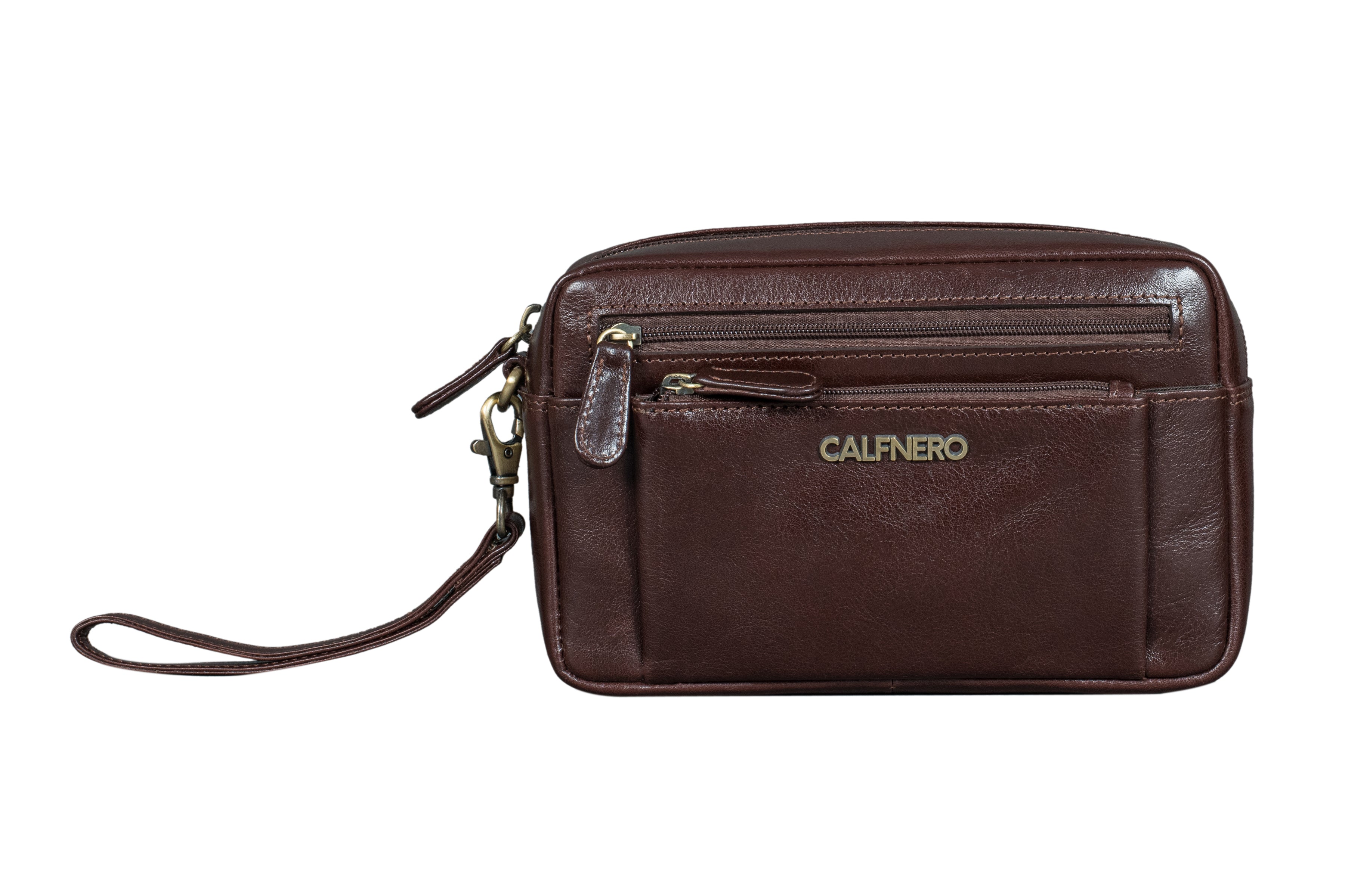 "Titan" Wrist bag for men - VT Leather Vegetable tanned Leather (155-SN)