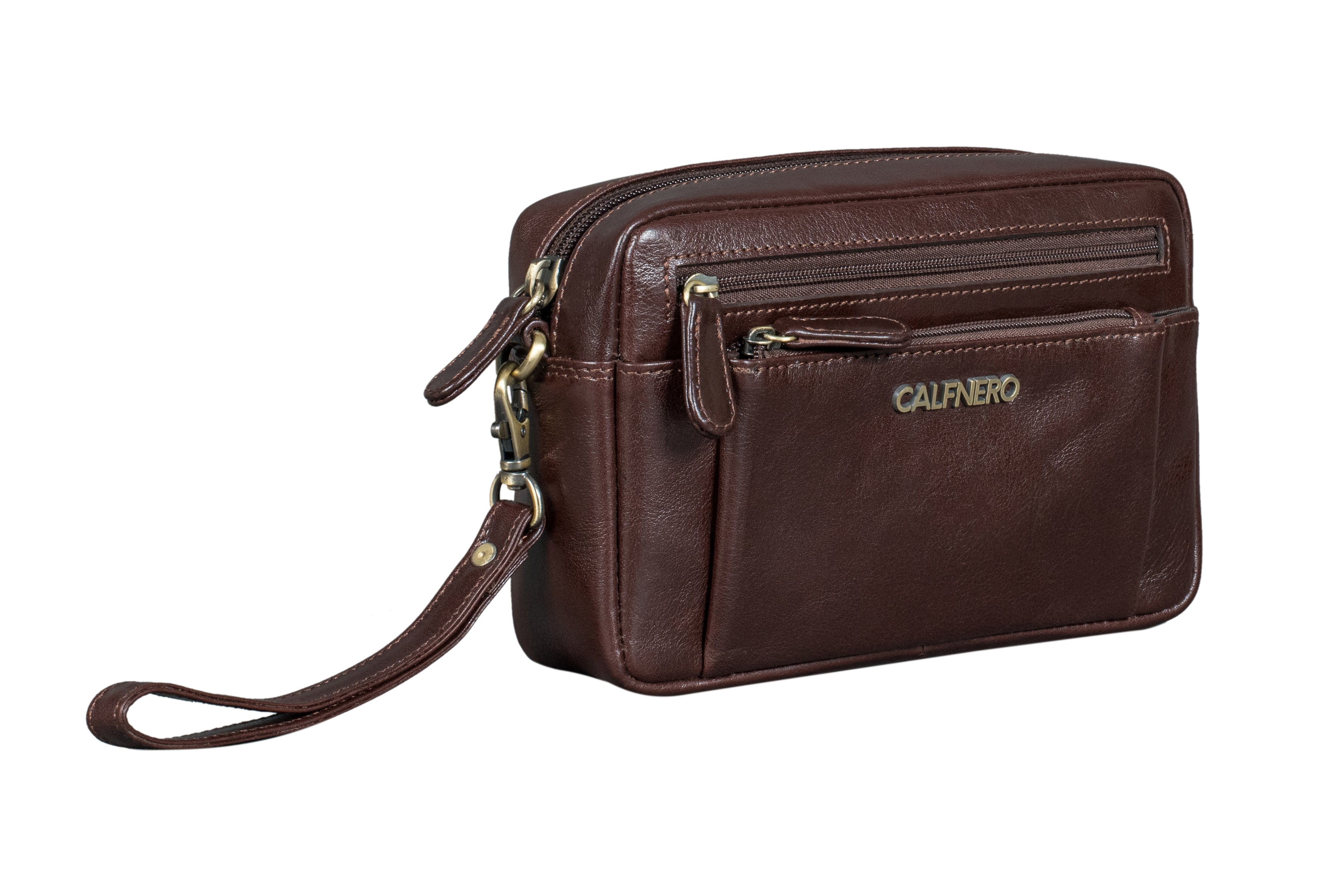 "Titan" Wrist bag for men - VT Leather Vegetable tanned Leather (155-SN)