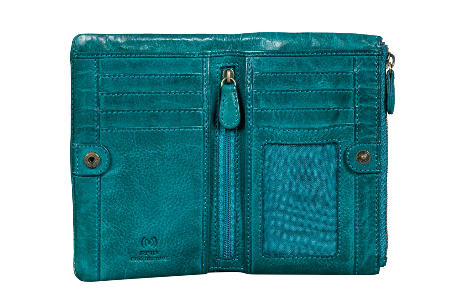 "Zyra"stylish and vibrant teal wallet