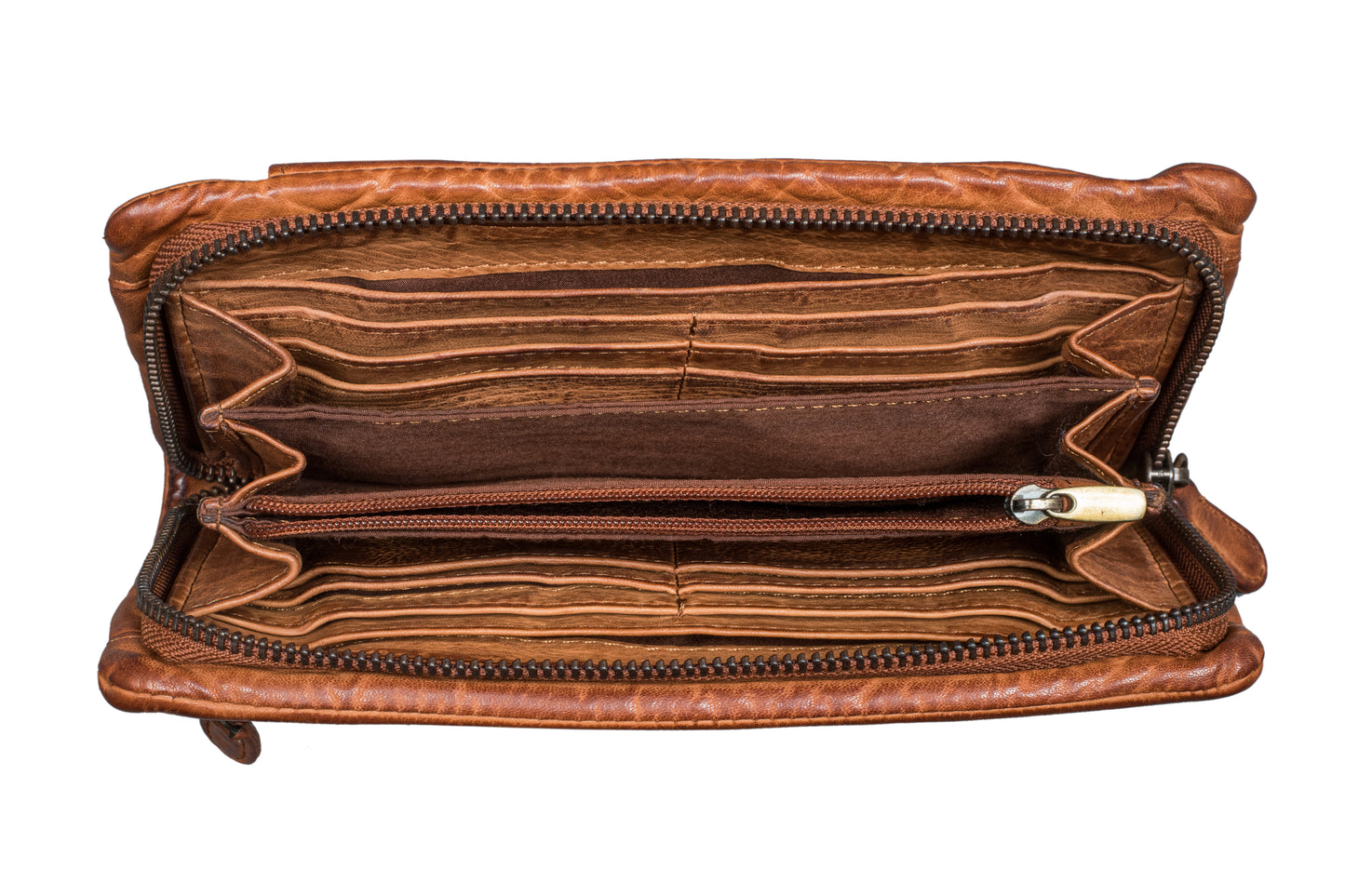 "Rustic" Leather Wallet for Women (WS 532-Brown)