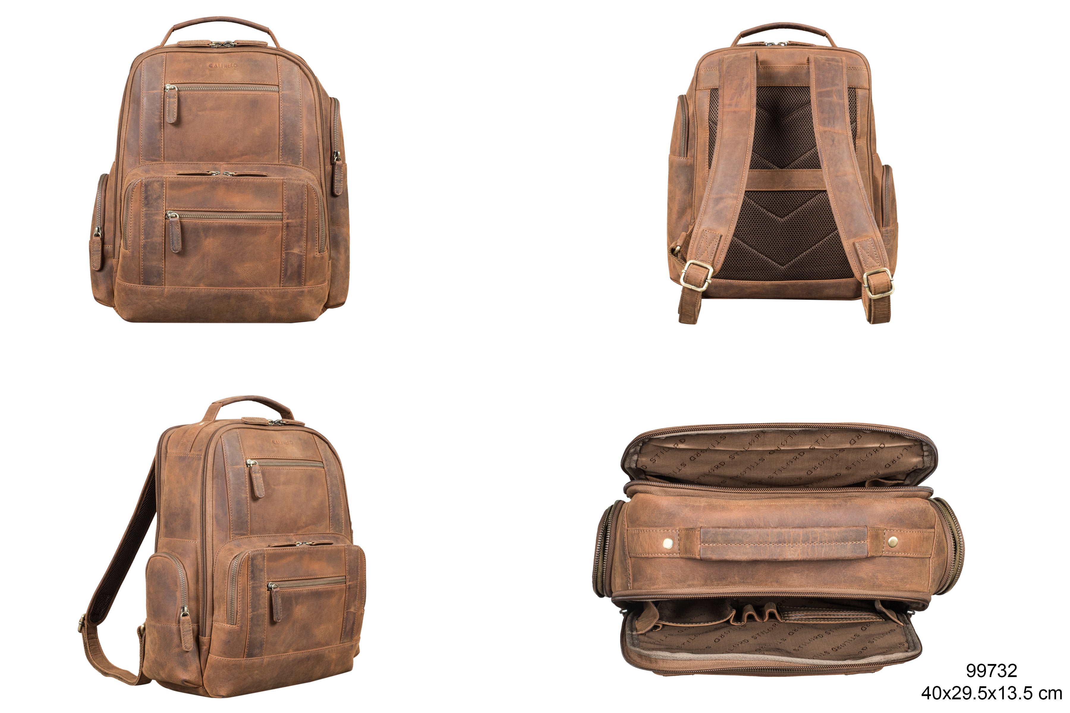 "Andy" Large Leather Laptop Backpack