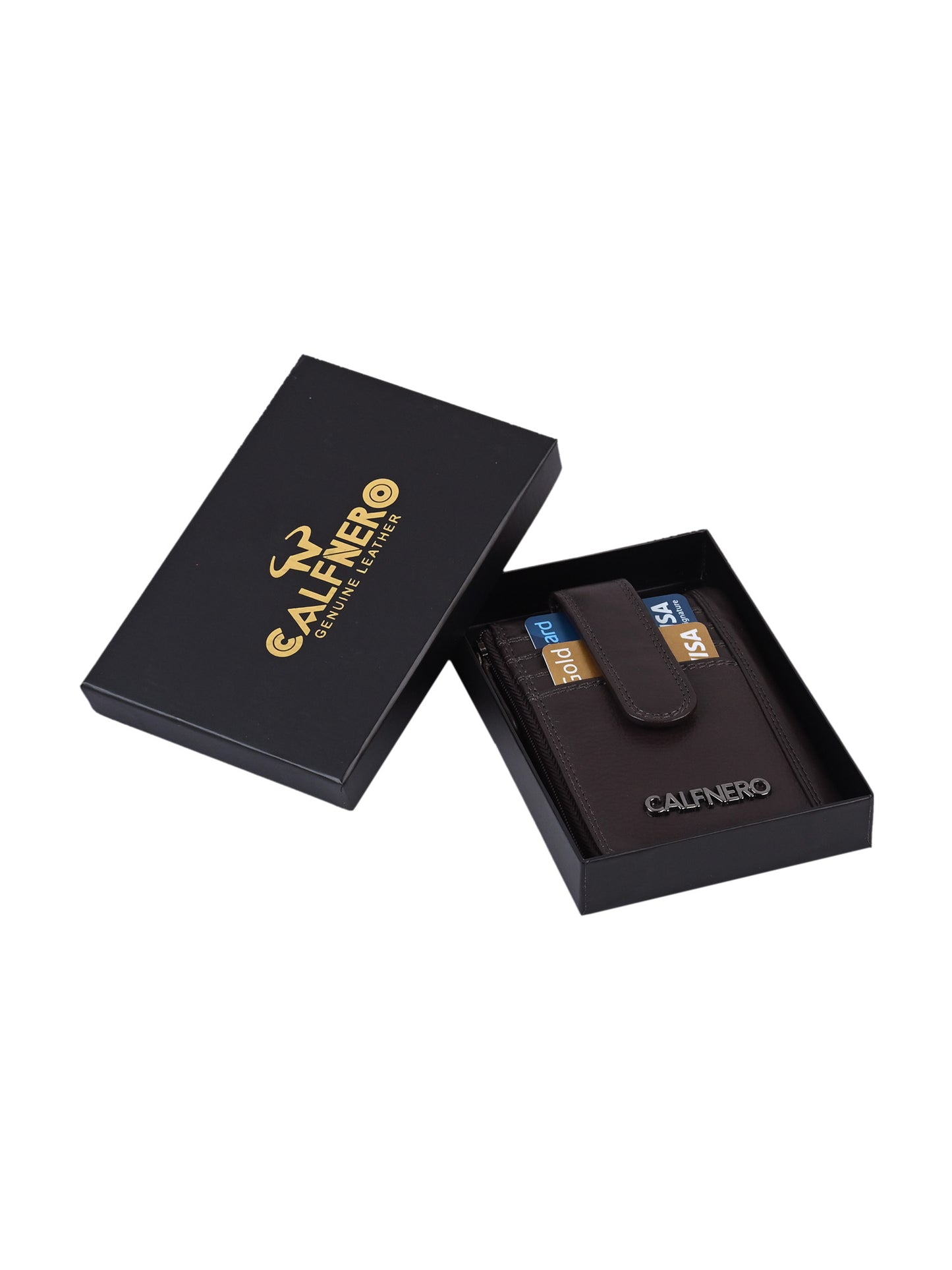 "Zylo" Wash Lather Card Case Wallet for Men and Women (D-26-Black)