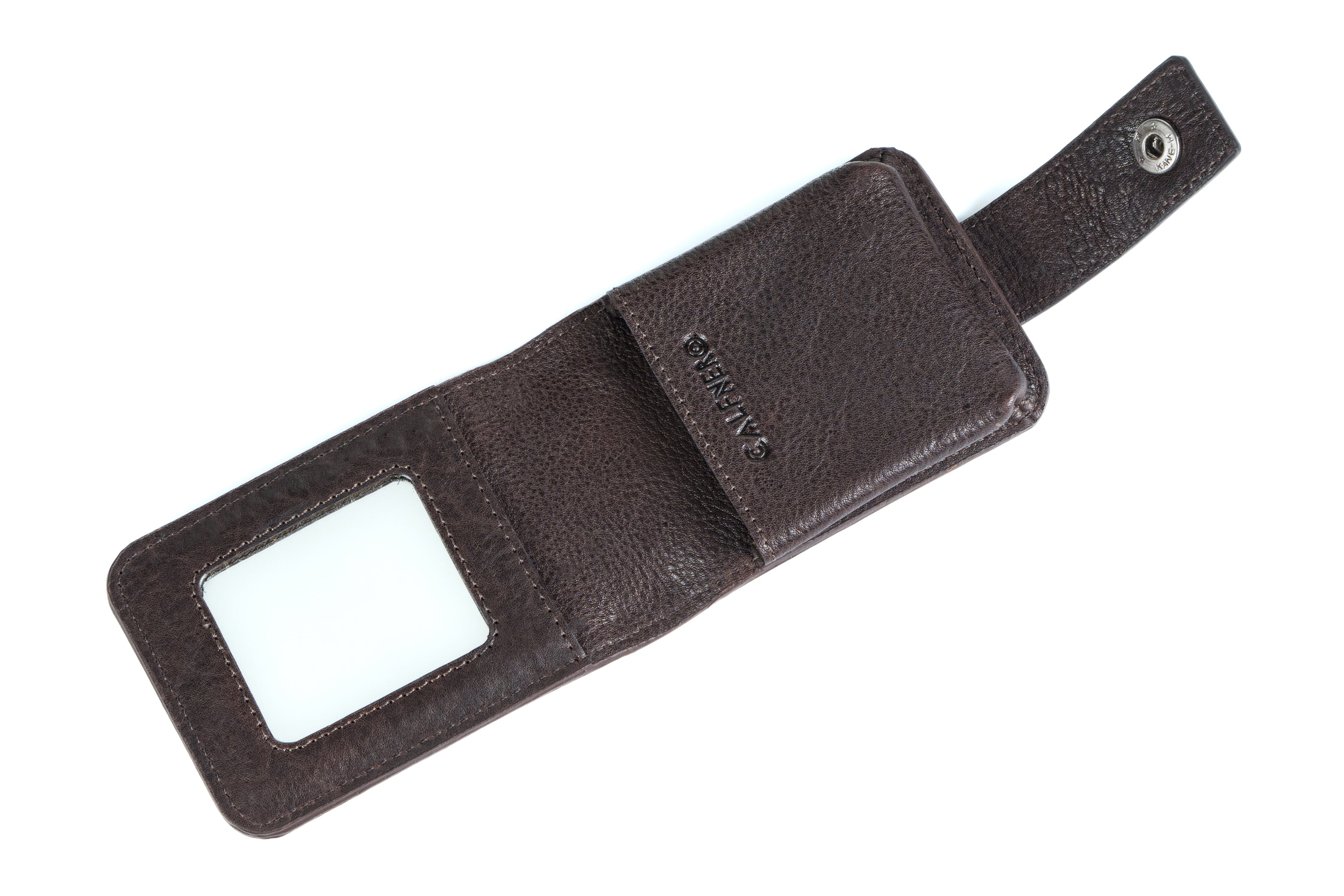 "Clara" Compact Leather Grooming Pouch