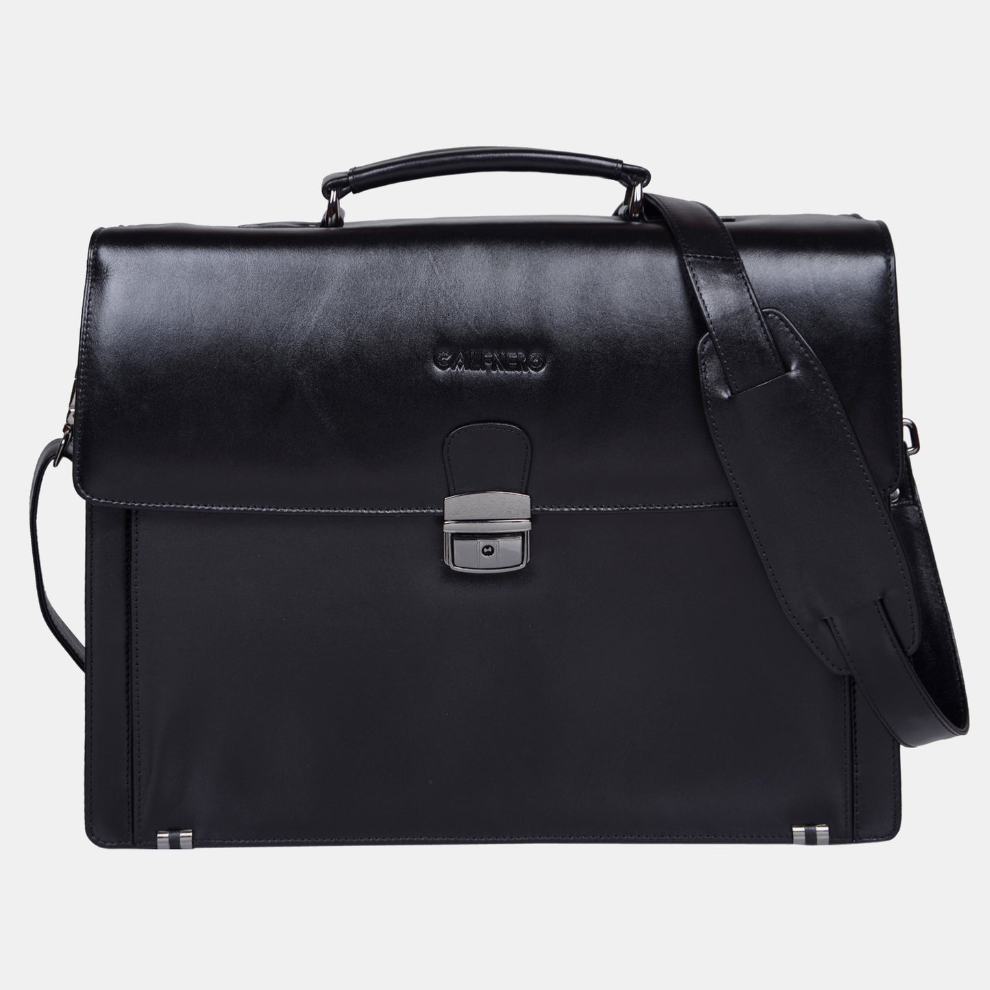 Calfnero Genuine Leather Men's Messenger Bag (K-104-Black)