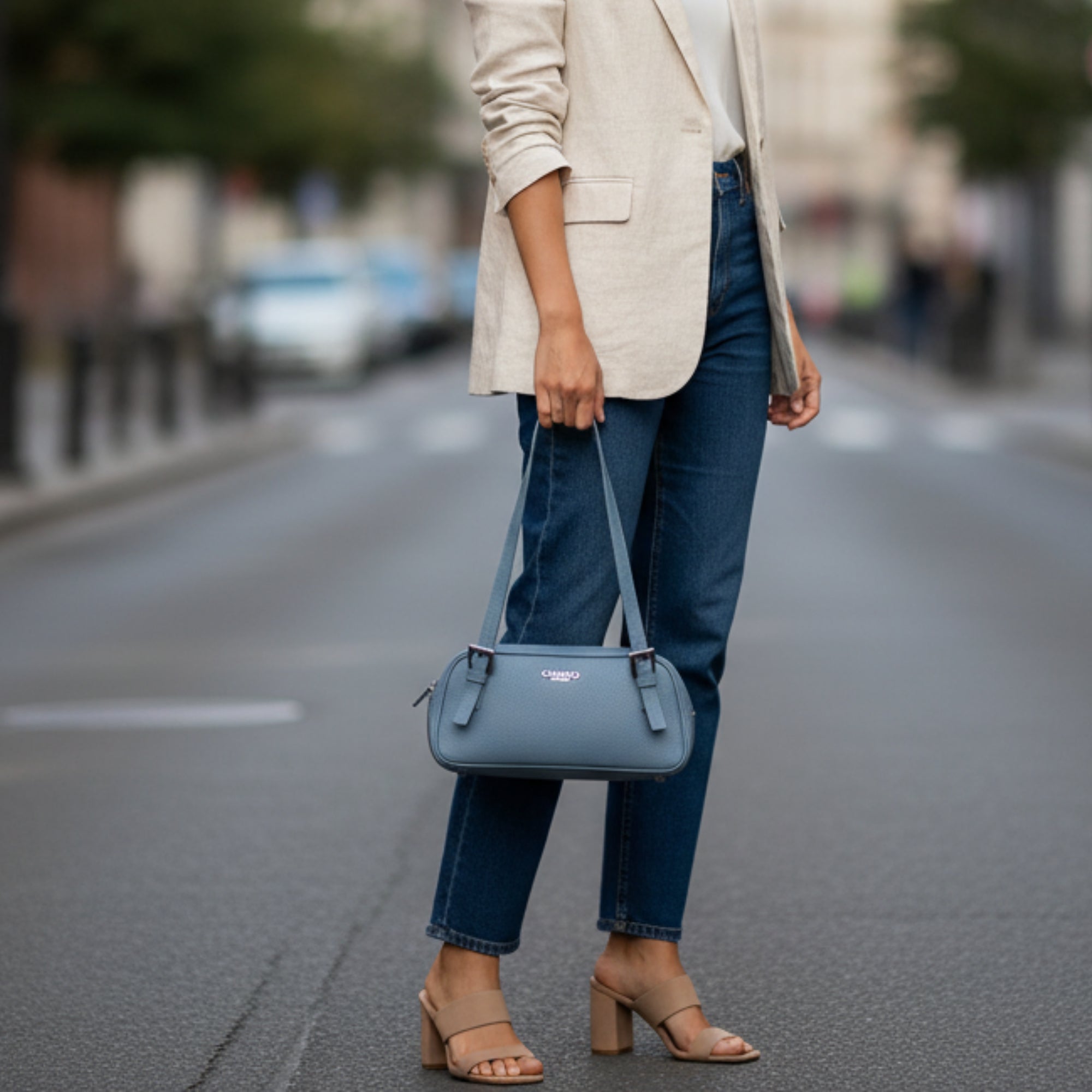 "Briana" Sleek Blue Shoulder Bag for Women