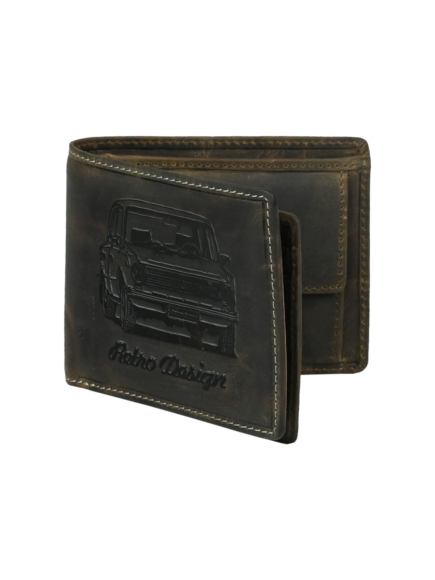 "RetroRun" Vintage-Inspired Hunter Leather Wallet for Men (25161)