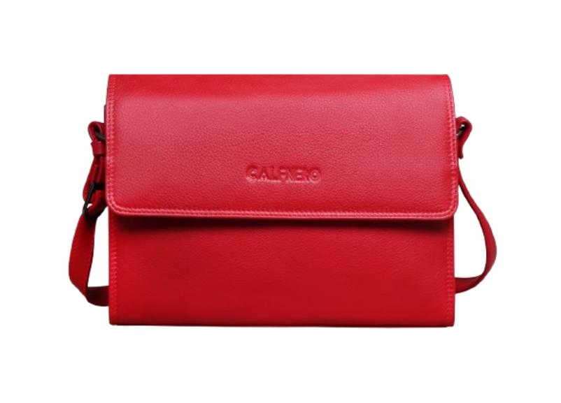 "Kira" Leather Sling Bag Red