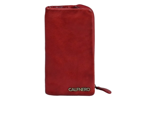 "Blossom" ladies purse - Dip Washed Leather Red
