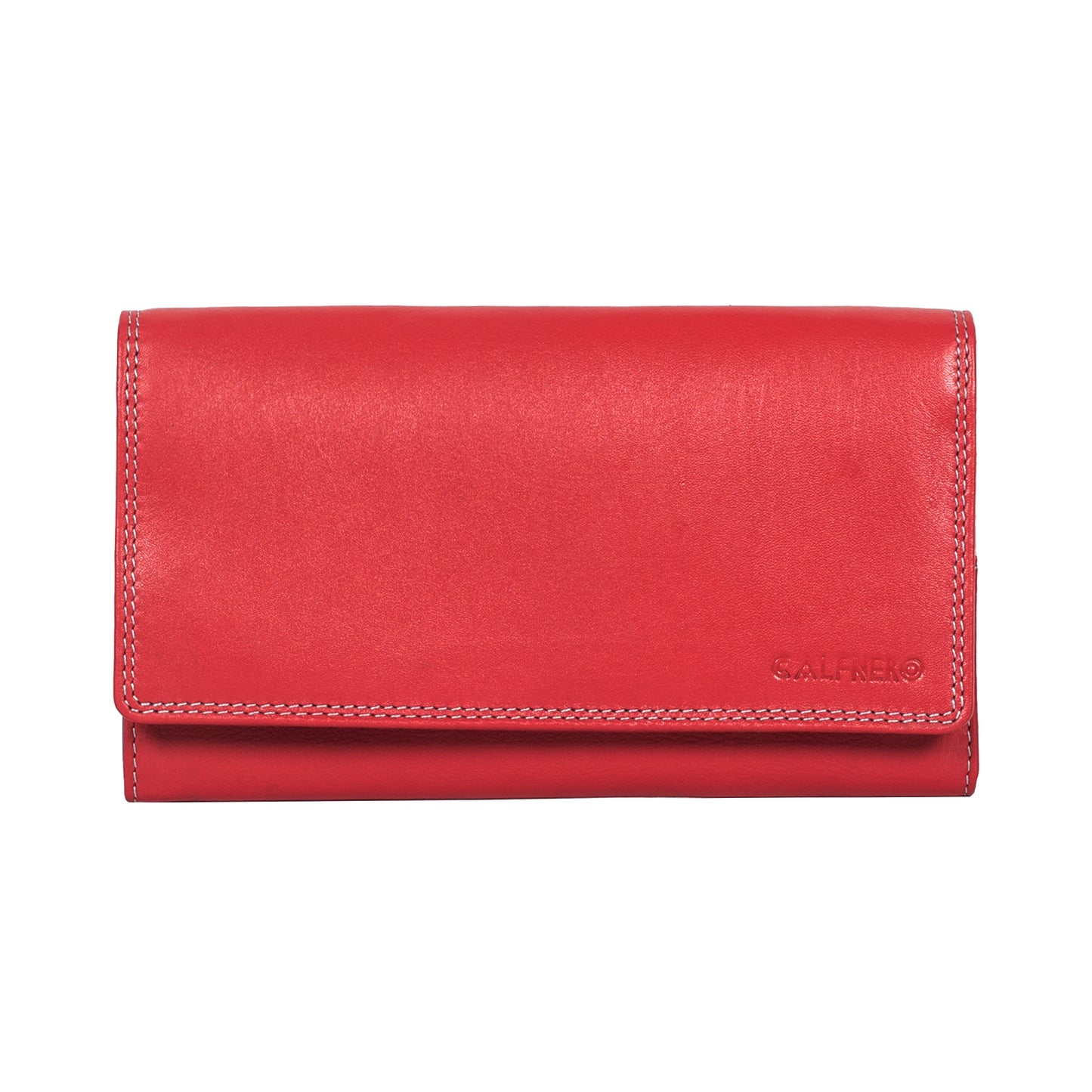 Calfnero Genuine Leather Women's wallet (007-Red-Multi)