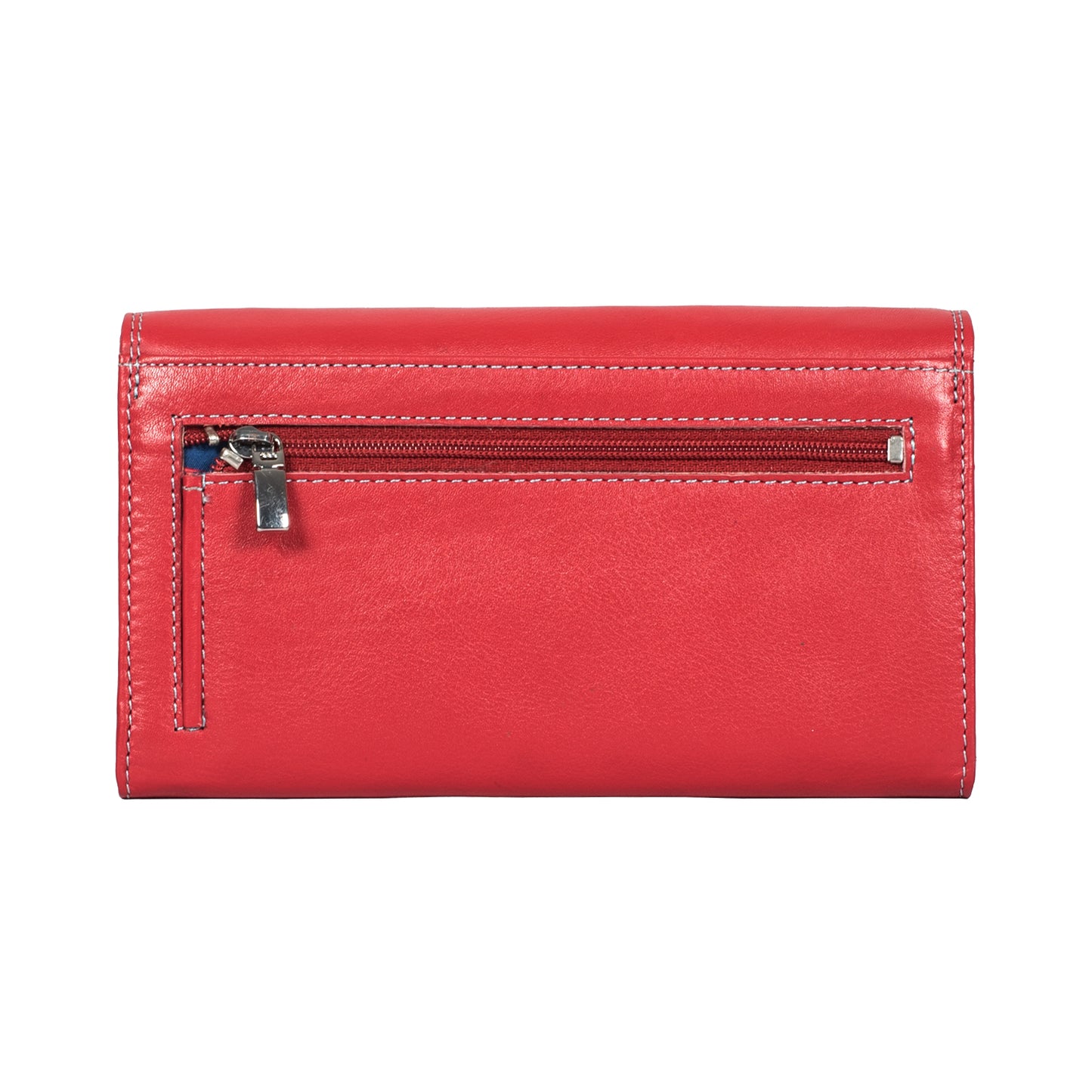 Calfnero Genuine Leather Women's wallet (007-Red-Multi)