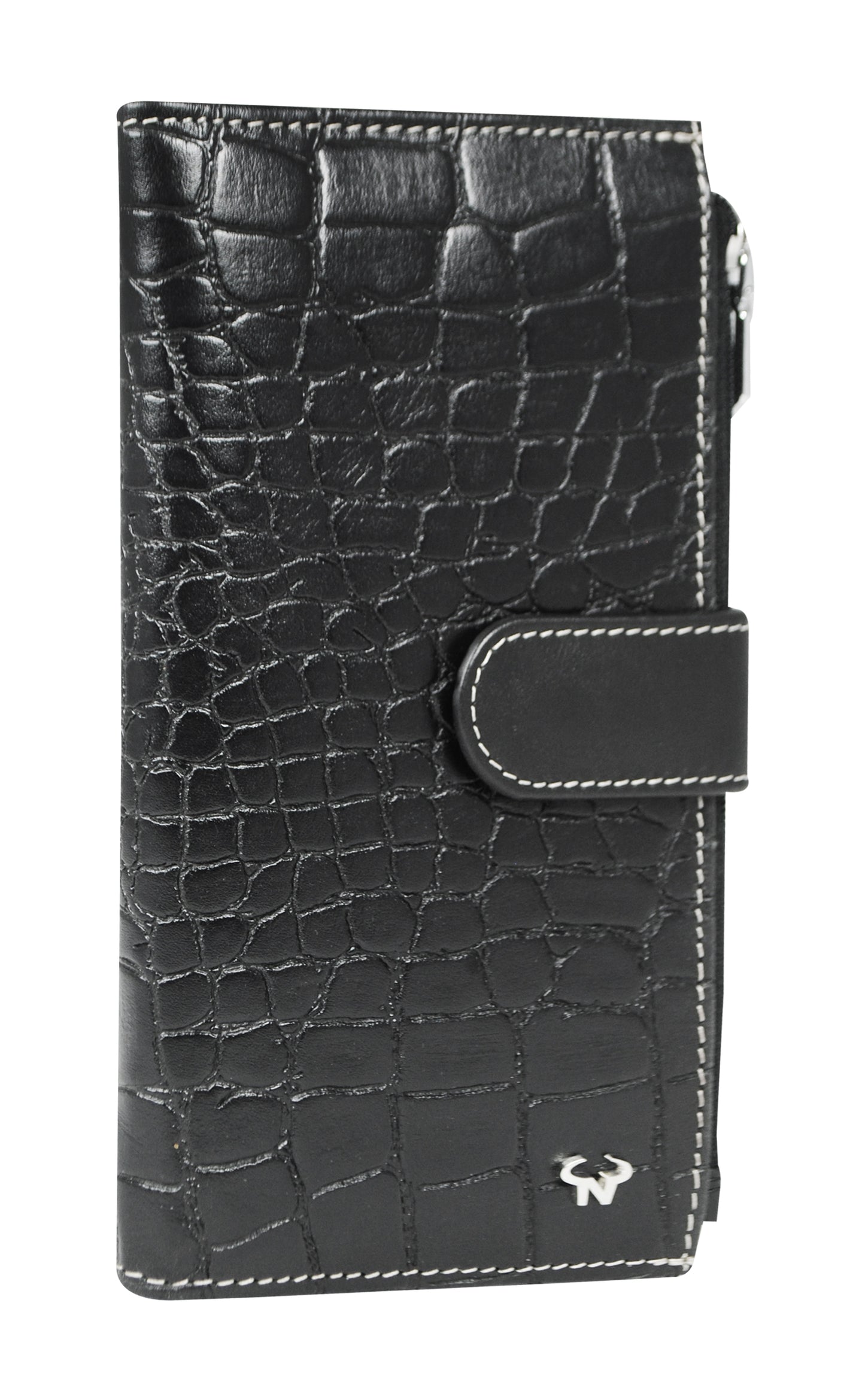 Calfnero Genuine Leather Women's wallet (1011-Black-Coco)