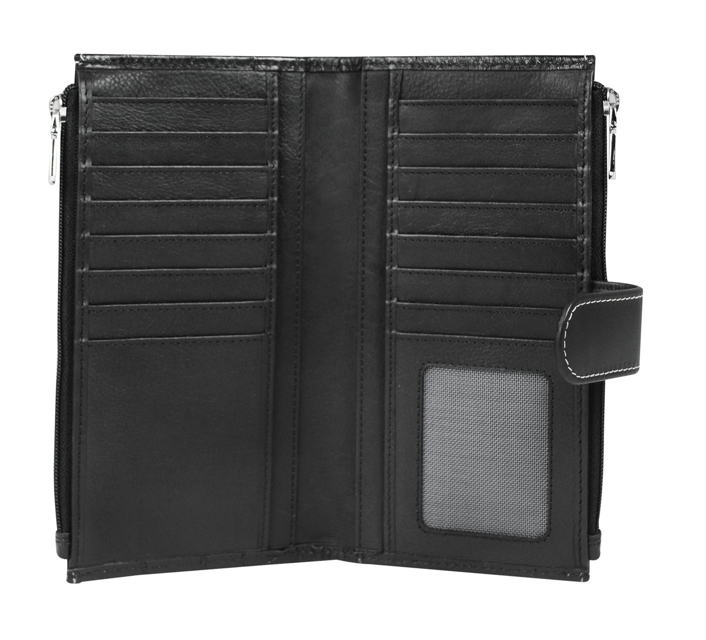 Calfnero Genuine Leather Women's wallet (1011-Black-Coco)