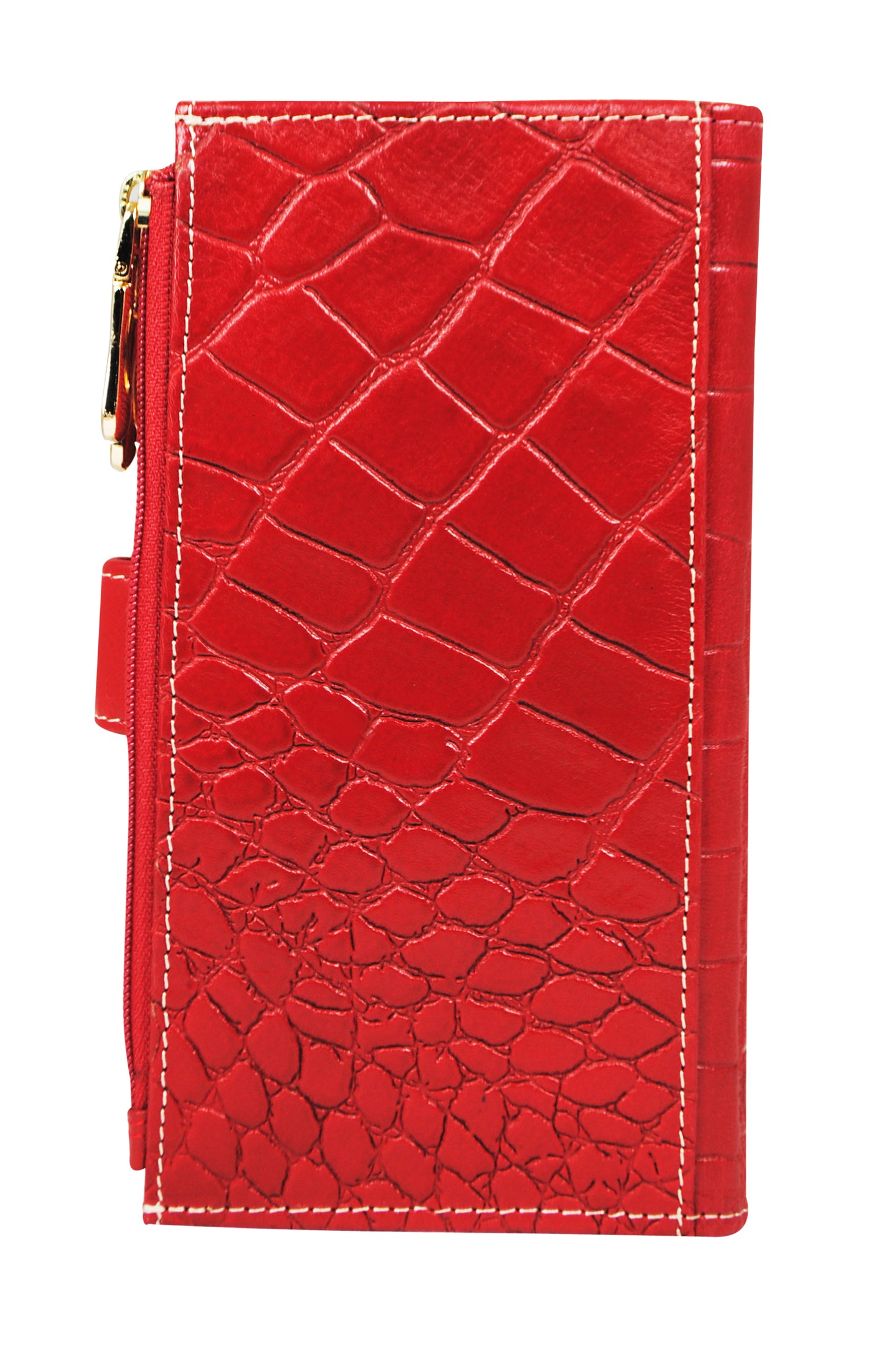 Calfnero Genuine Leather Women's wallet (1011-Red-Coco)