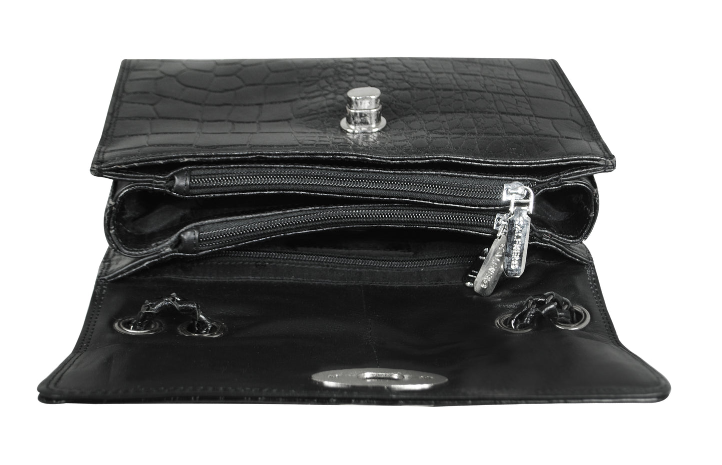 Calfnero Genuine Leather Women's Sling Bag (102-Black Coco)
