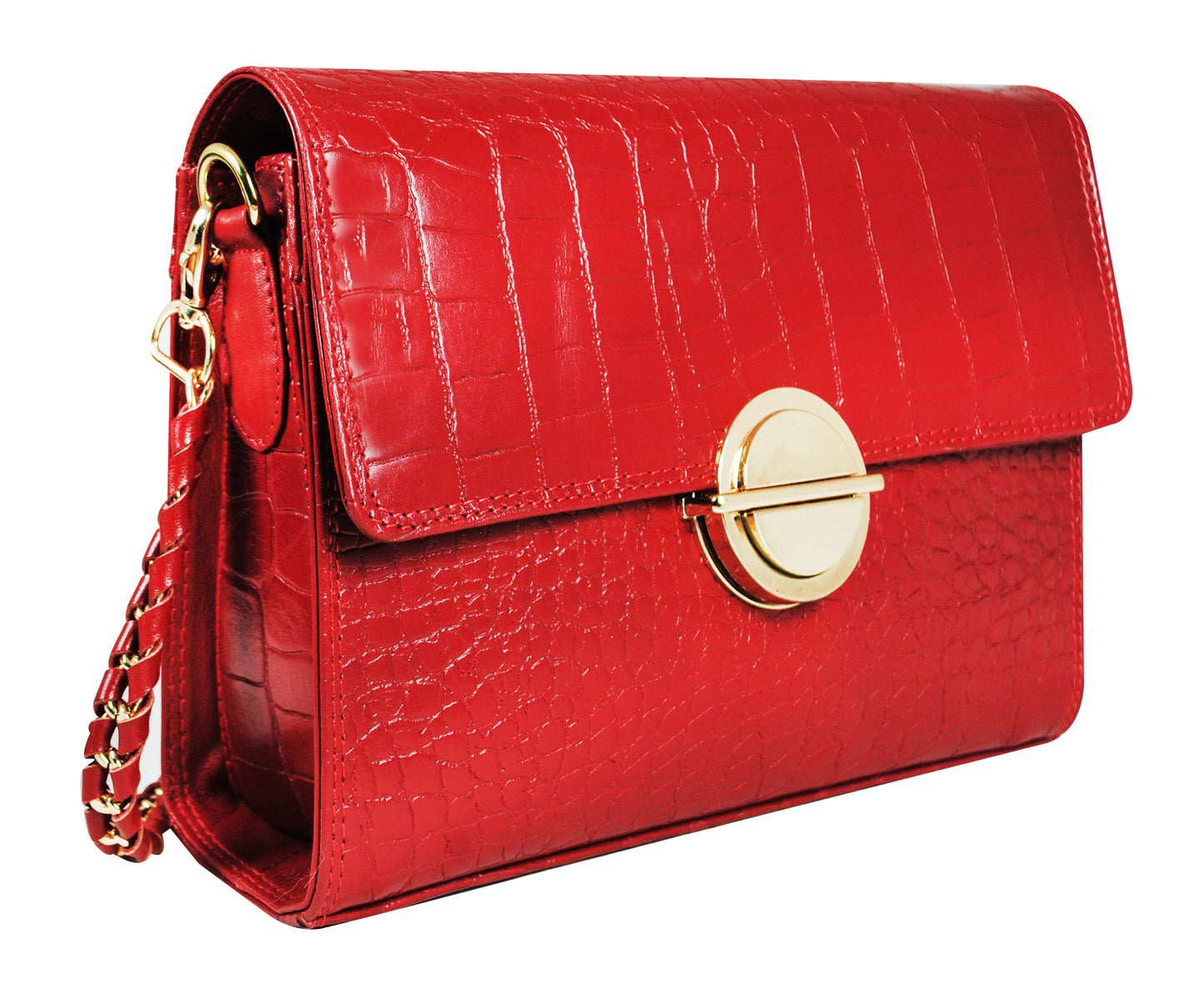 Calfnero Genuine Leather Women's Sling Bag (102-Red-Coco)