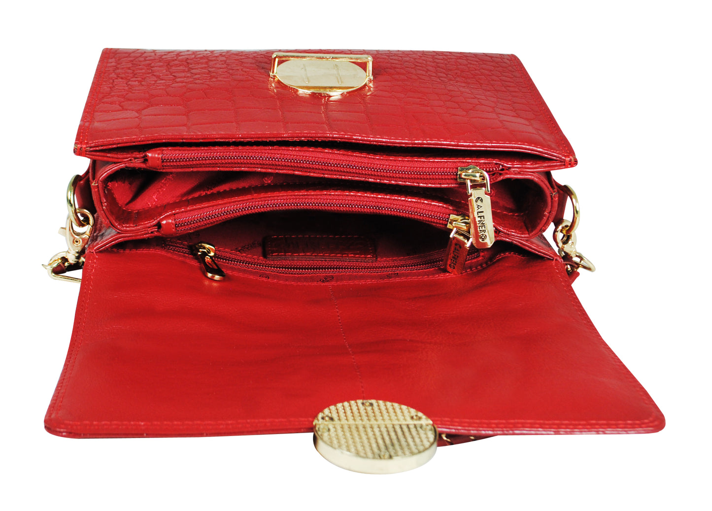 Calfnero Genuine Leather Women's Sling Bag (102-Red-Coco)