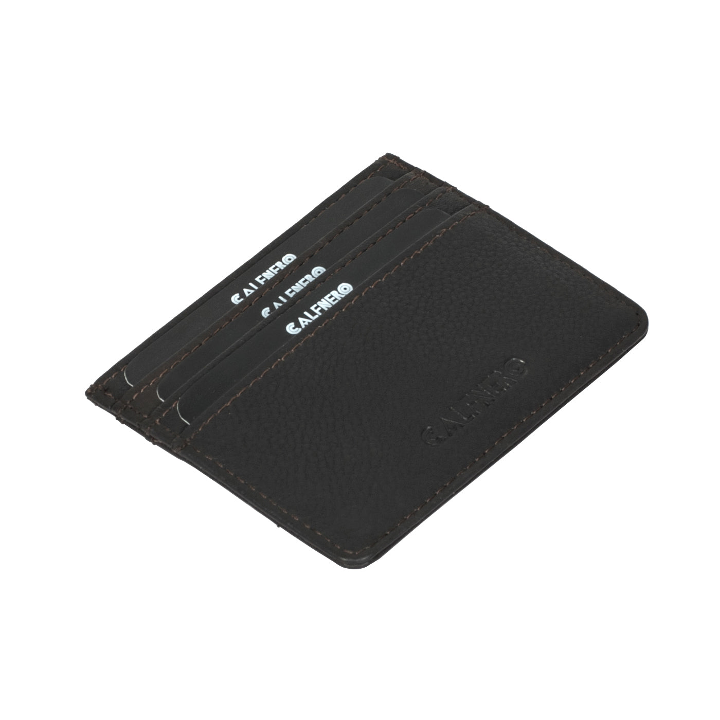 Calfnero Genuine Leather Card Case (1044-Brown)