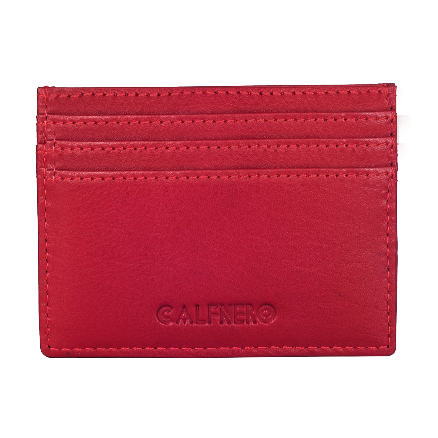 Calfnero Genuine Leather Card Case (1044-RED)