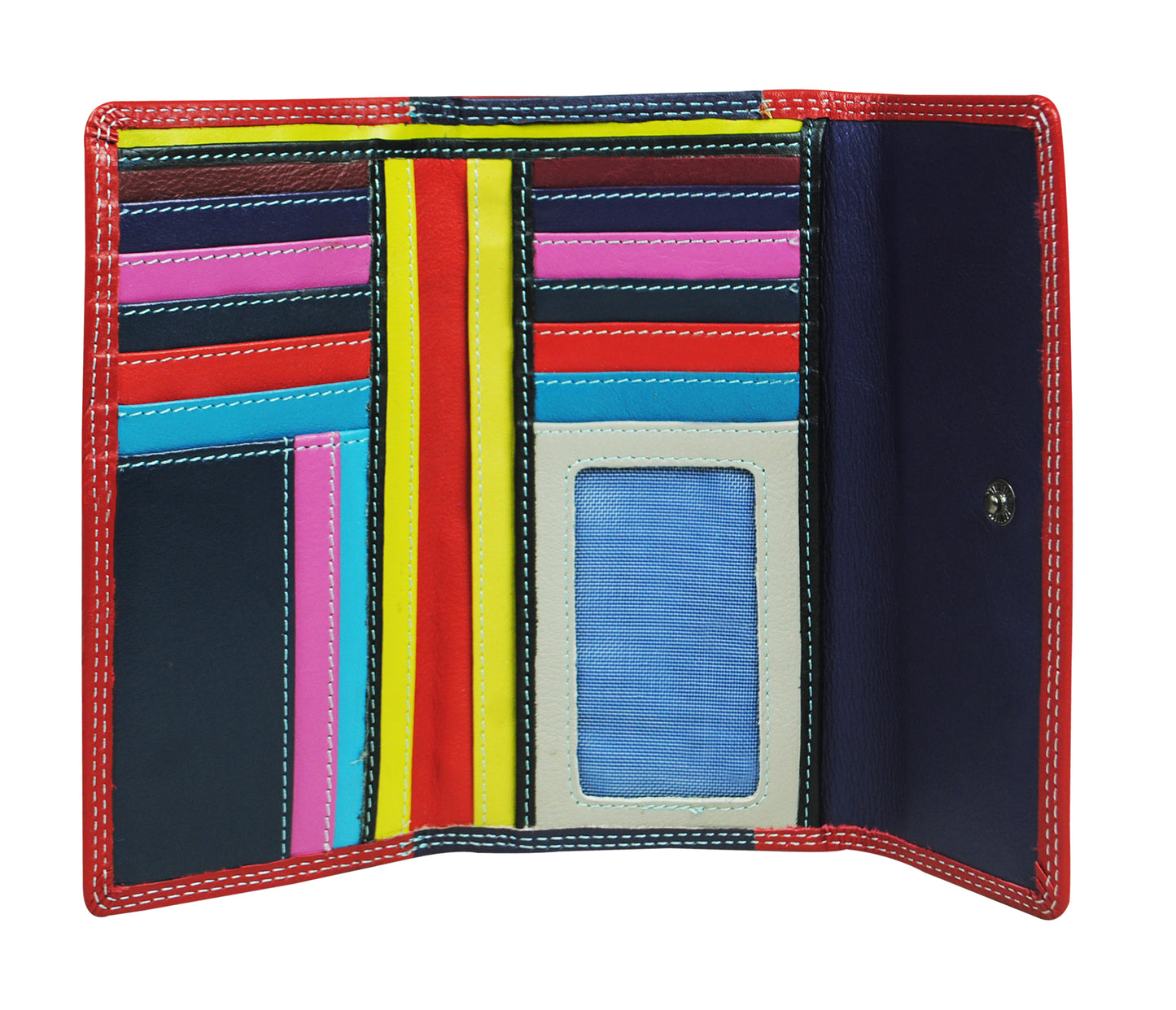 Calfnero Genuine Leather Women's Wallet (10771-Red-Multi)