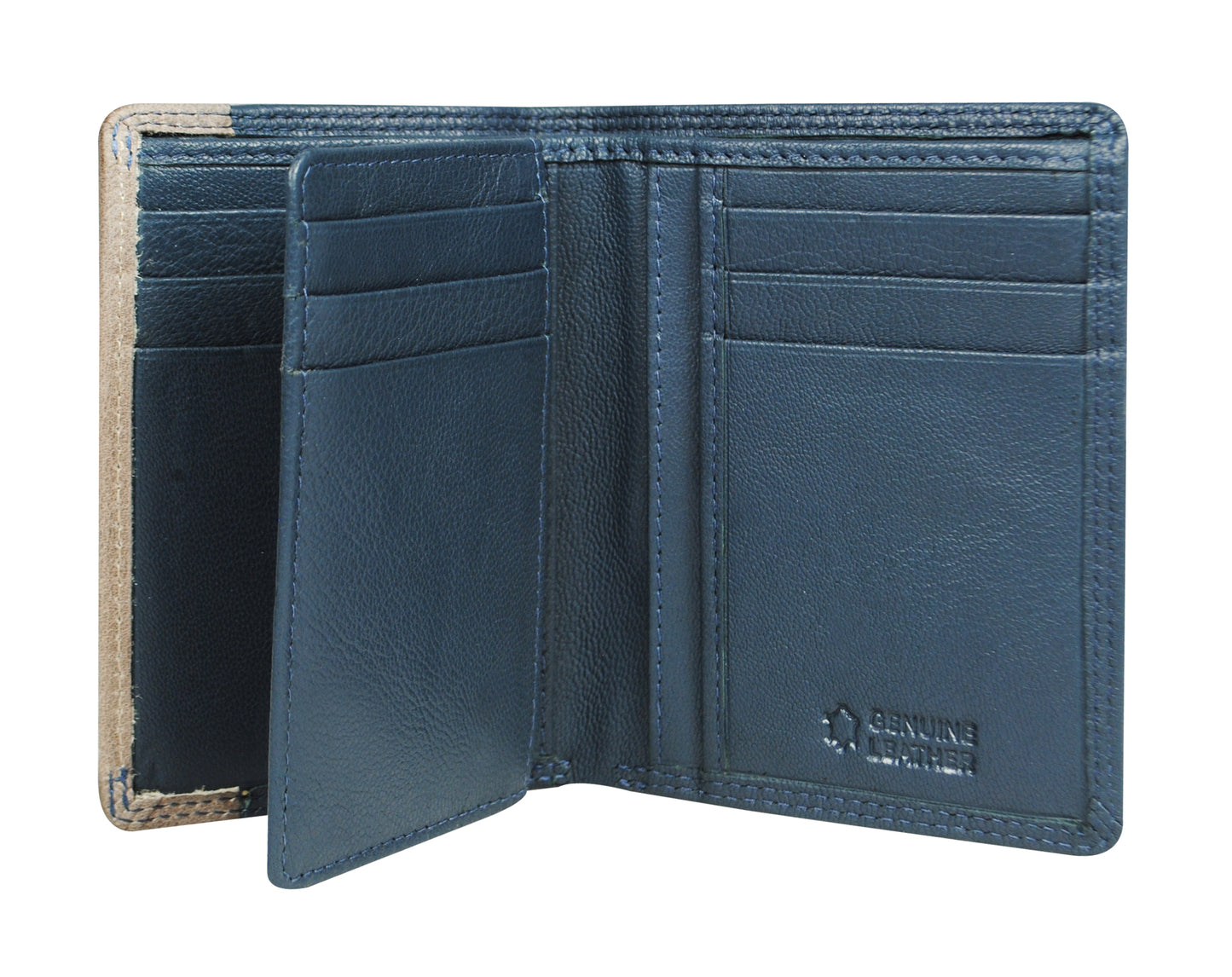 Calfnero Genuine Leather  Men's Wallet (11227-Blue)