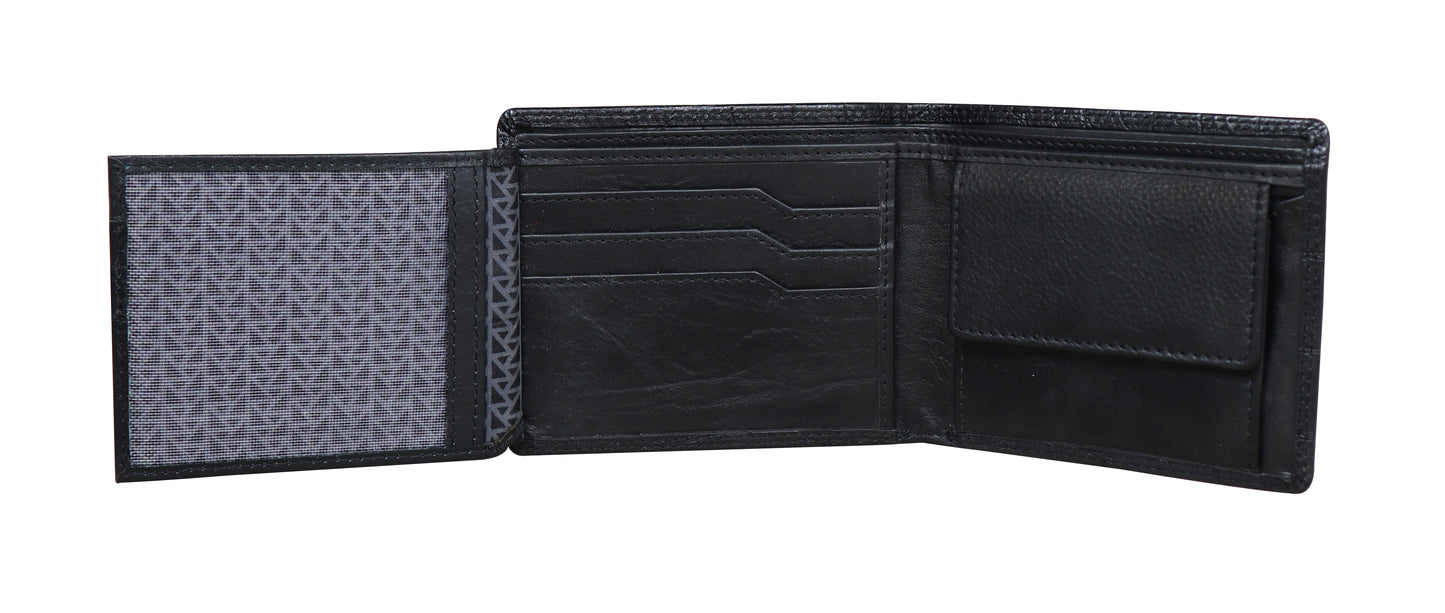 Calfnero Genuine Leather  Men's Wallet (1144-Black-Coco)