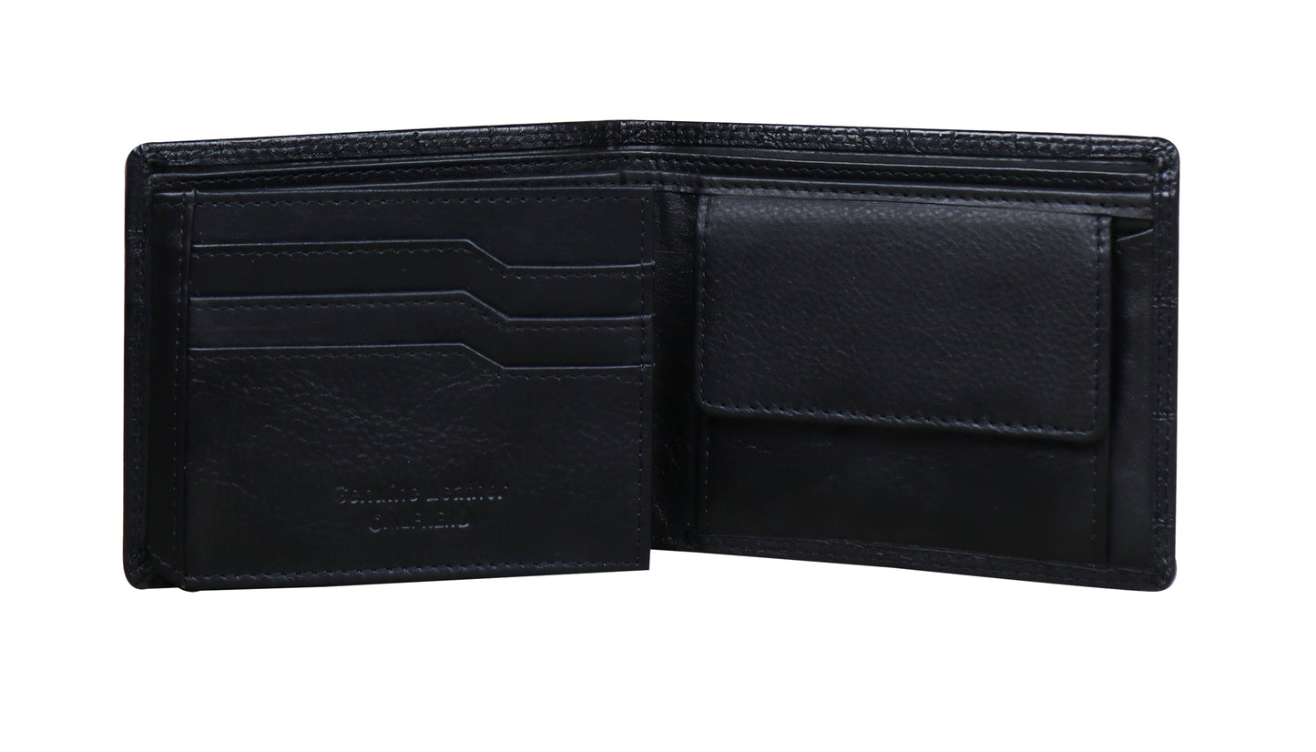 Calfnero Genuine Leather  Men's Wallet (1144-Black-Coco)