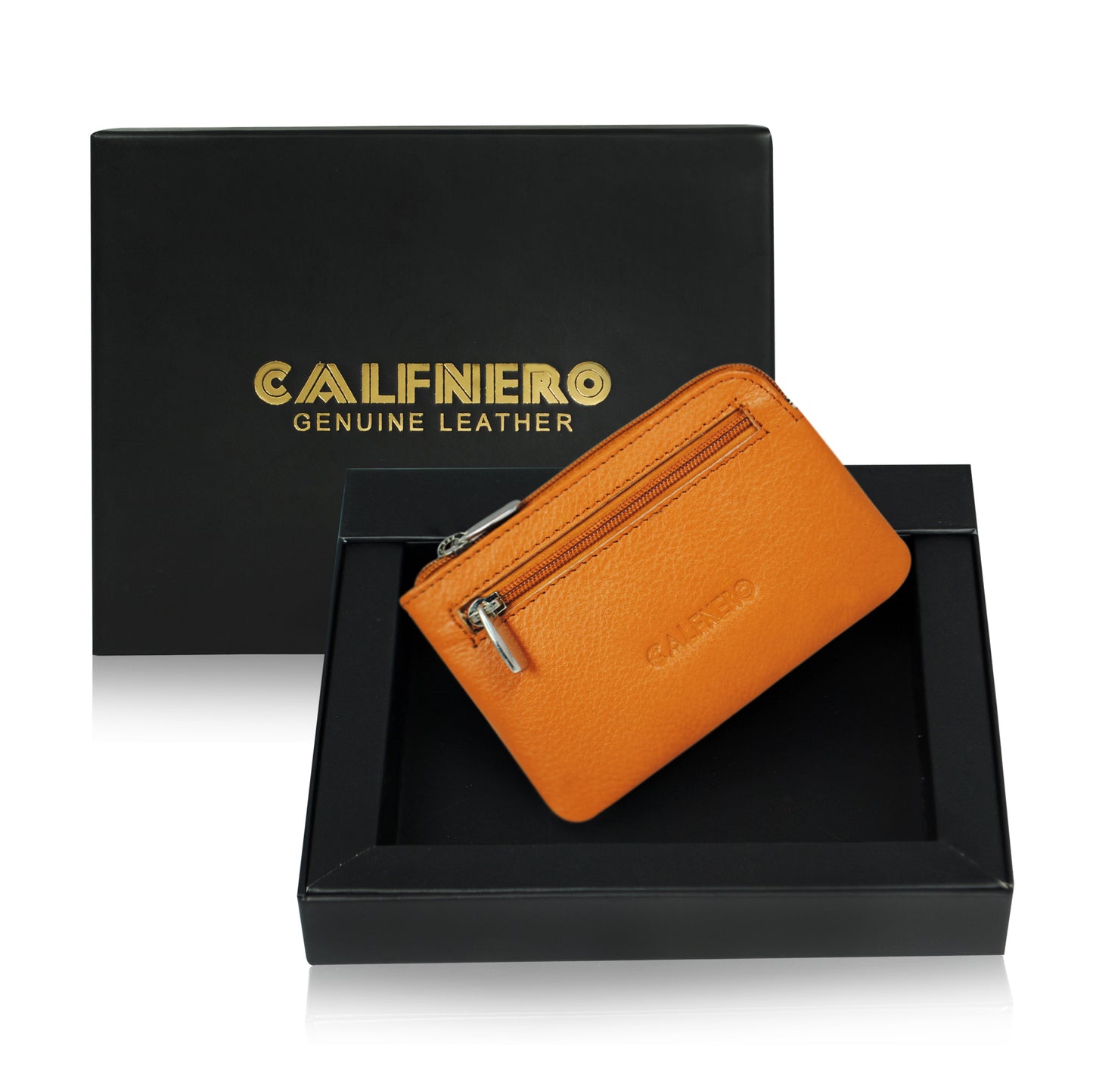 Genuine Leather Key Case cum Coin Purse (1222-Camel)