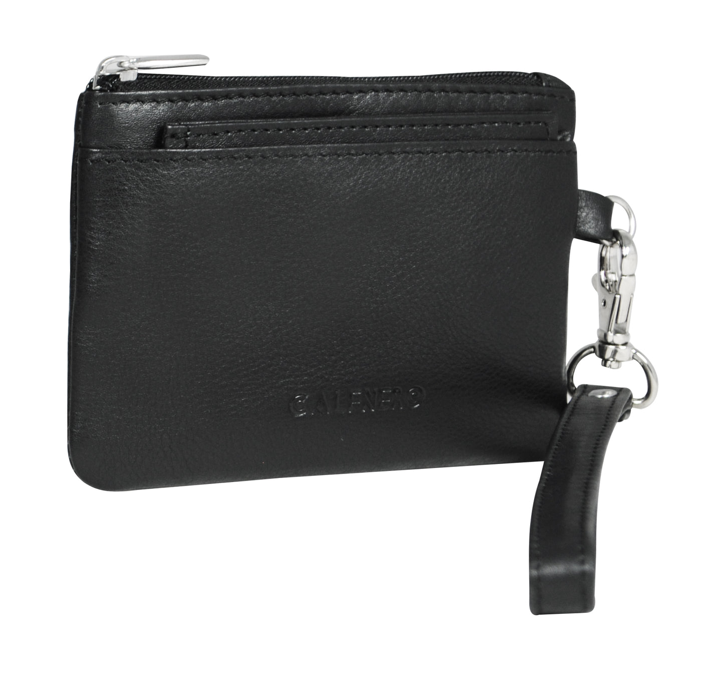 Calfnero Genuine Leather Key Case/Coin Wallet cum Card Holder (12278-BLACK)