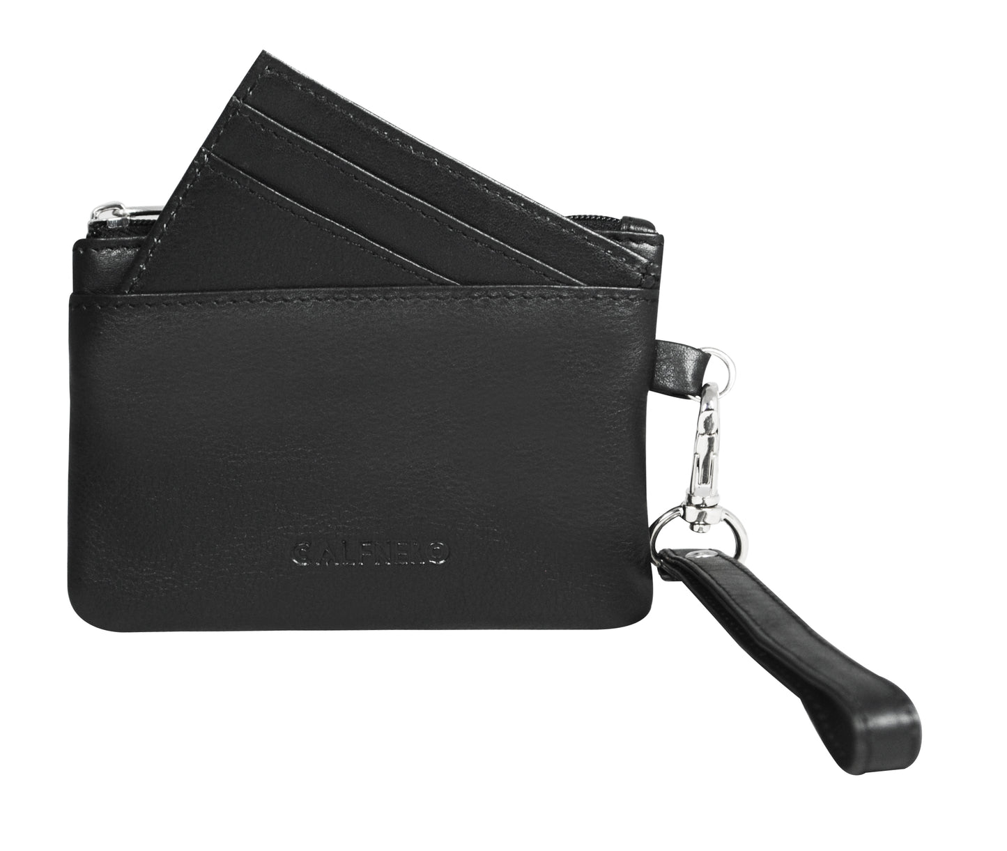 Calfnero Genuine Leather Key Case/Coin Wallet cum Card Holder (12278-BLACK)