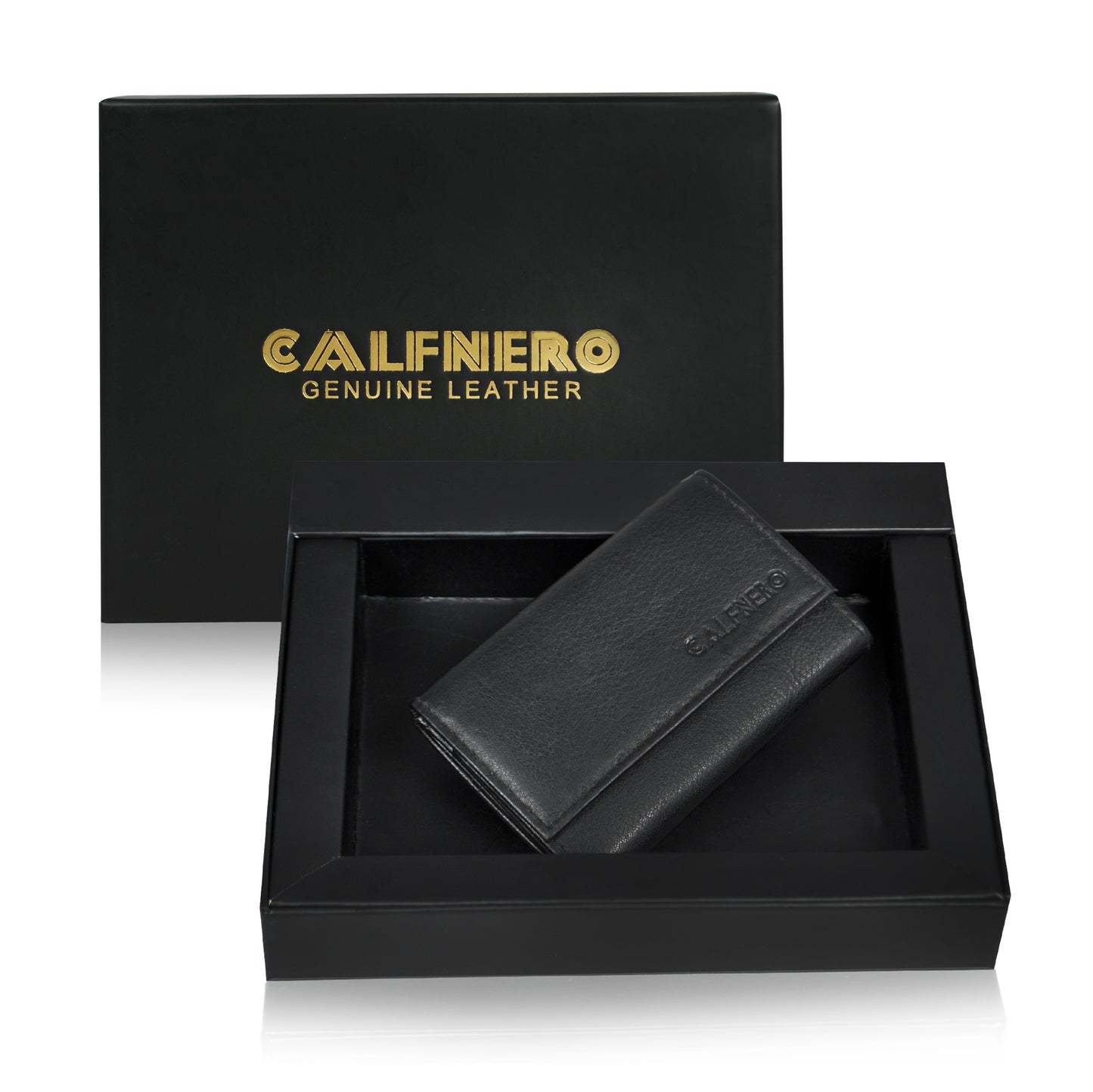 Calfnero Genuine Leather Card Case (12328-Black)