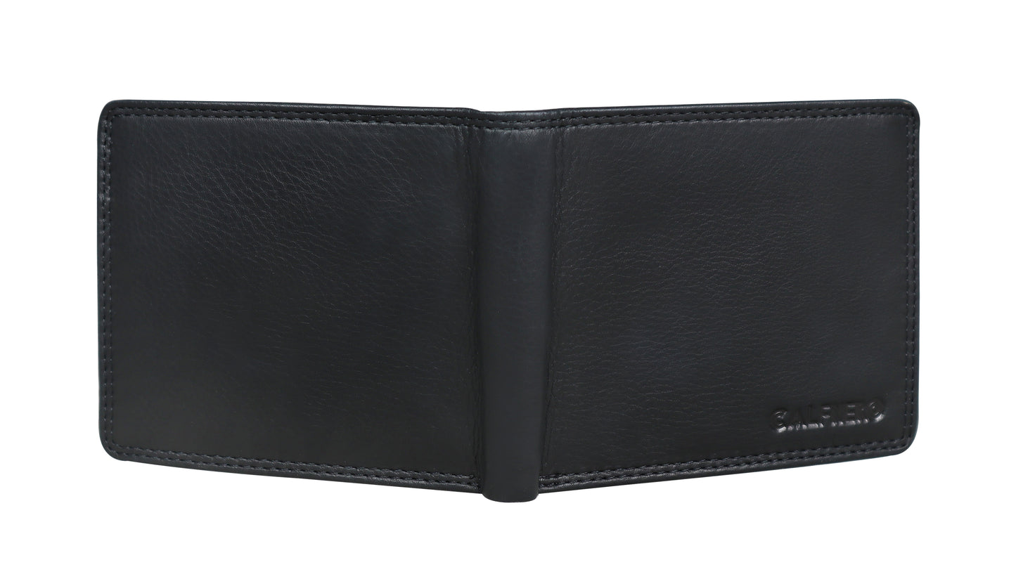 Calfnero Genuine Leather Men's Wallet (159-Black)