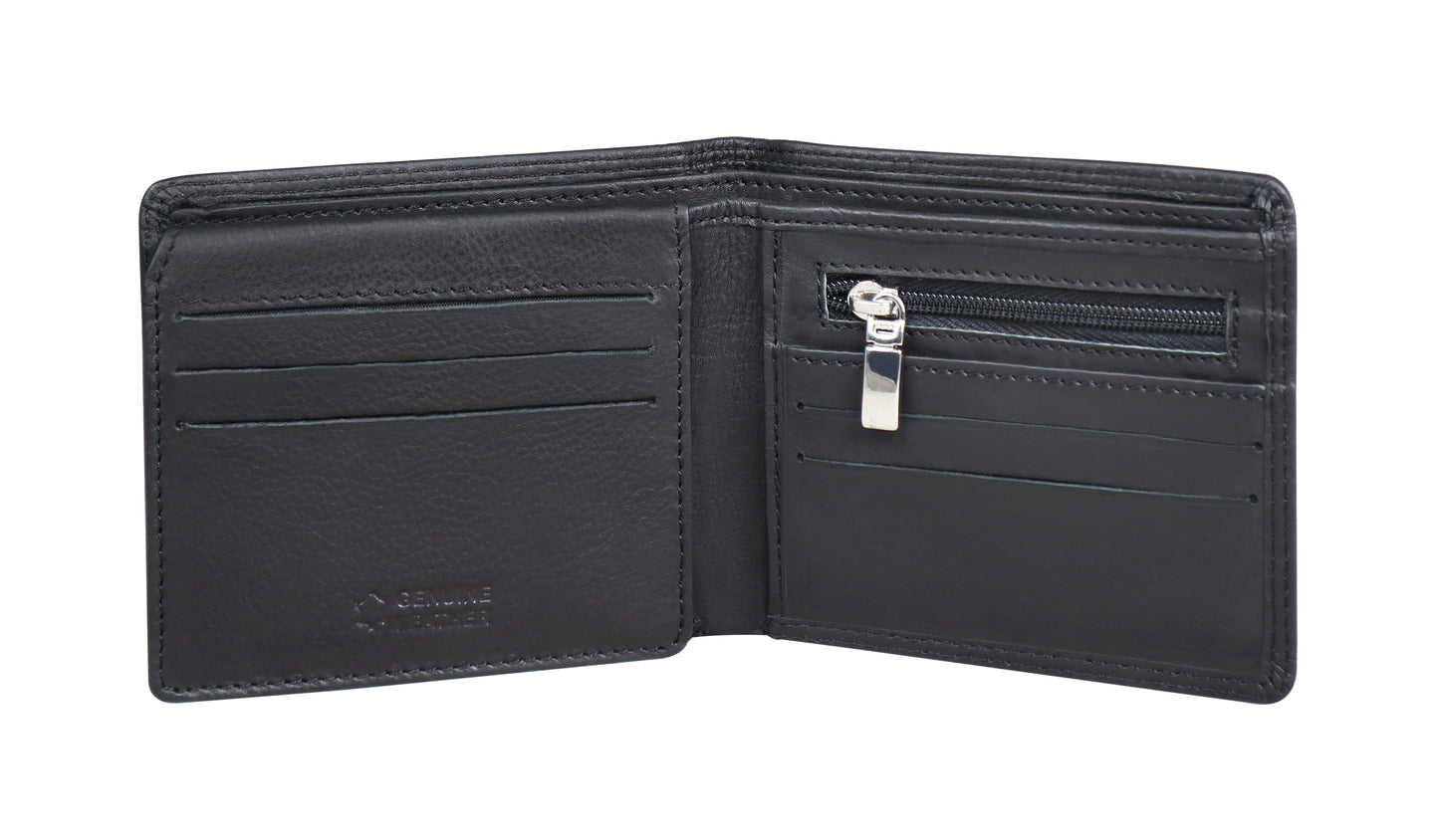 Calfnero Genuine Leather Men's Wallet (159-Black)