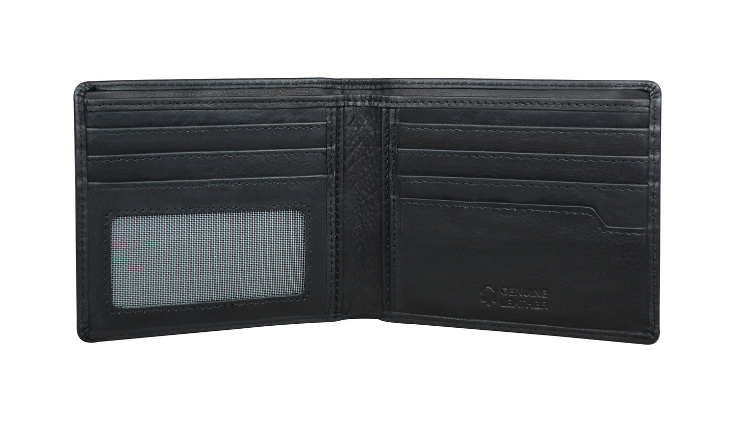Calfnero Genuine Leather Men's Wallet (160-Black)