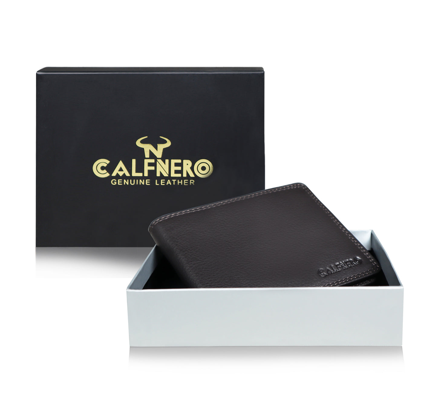 Calfnero Genuine Leather Men's Wallet (160-BROWN)