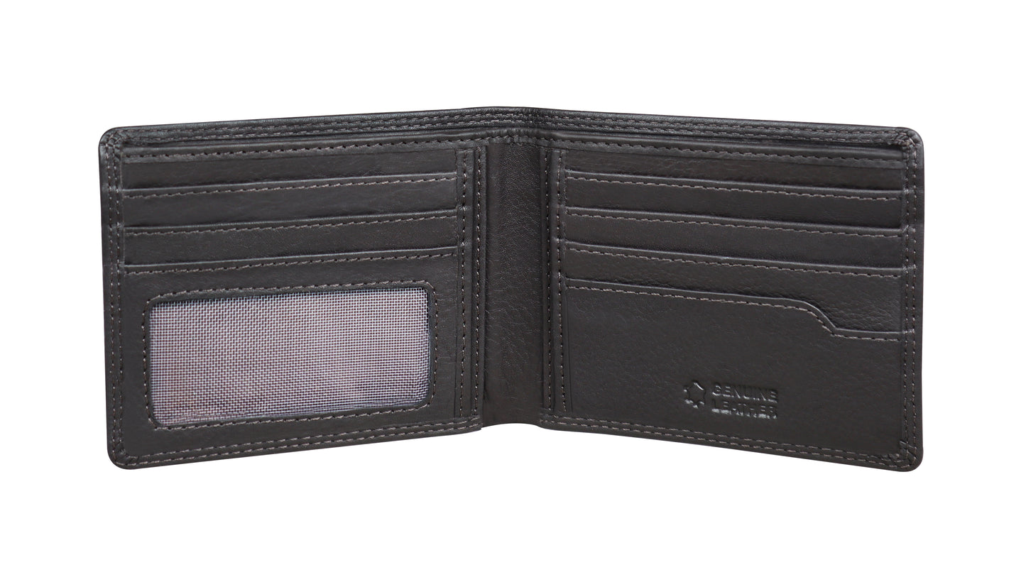 Calfnero Genuine Leather Men's Wallet (160-BROWN)
