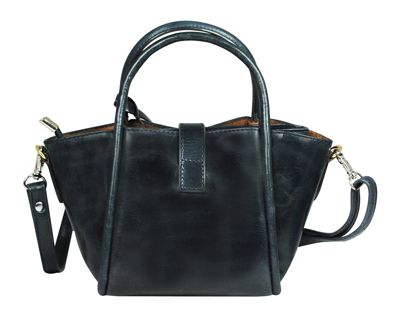 Calfnero Women's Genuine Leather Hand Bag (1636-Navy)