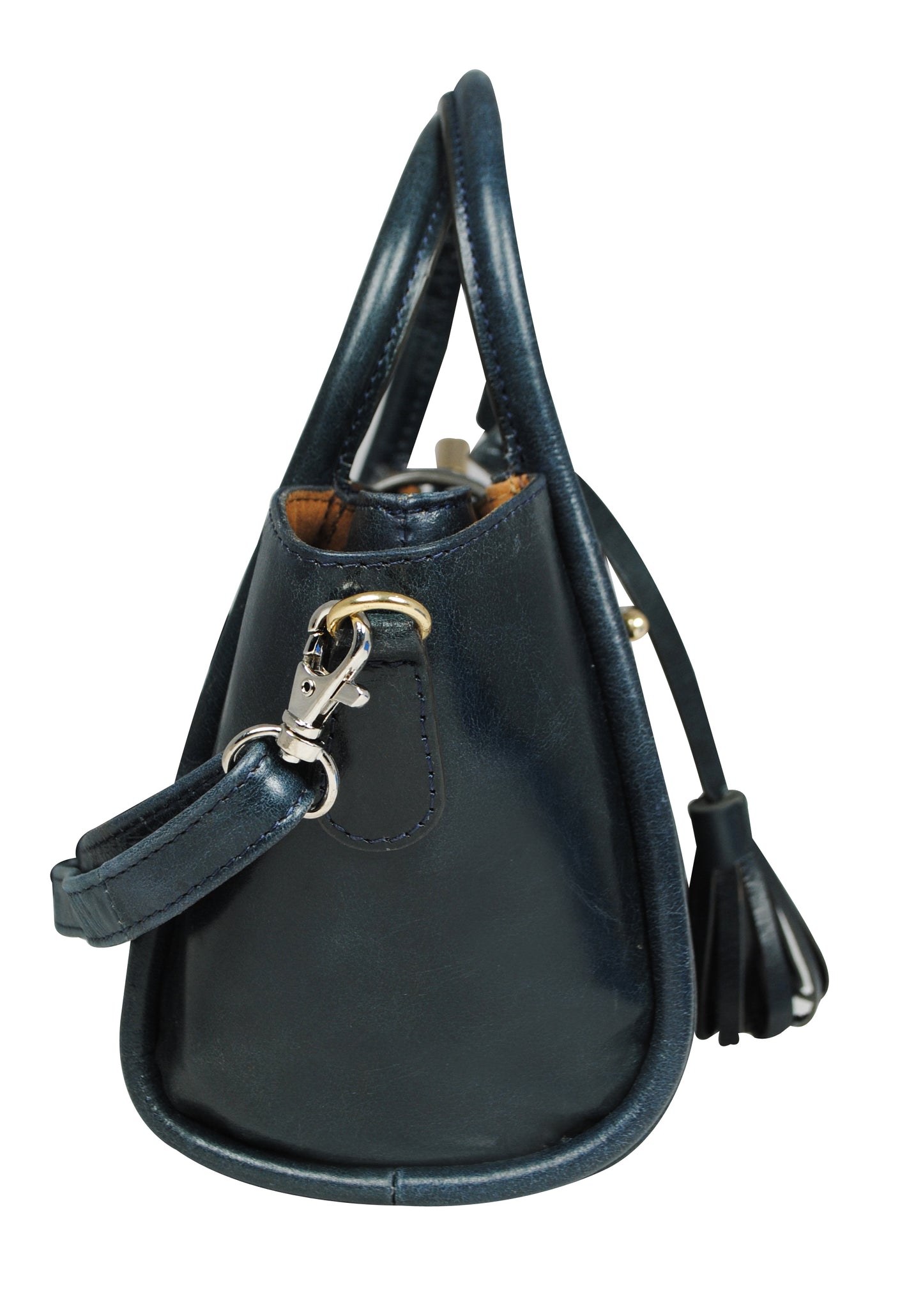 Calfnero Women's Genuine Leather Hand Bag (1636-Navy)