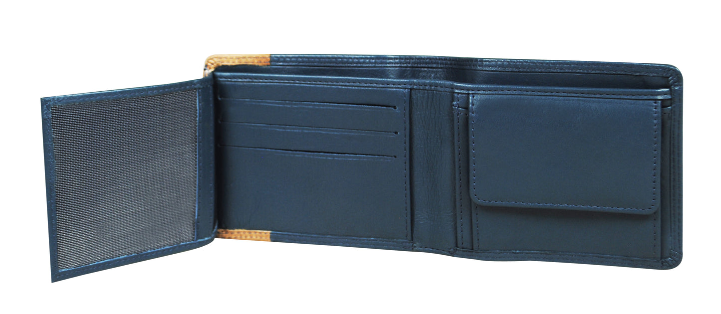 Calfnero Genuine Leather  Men's Wallet (166702-Navy)