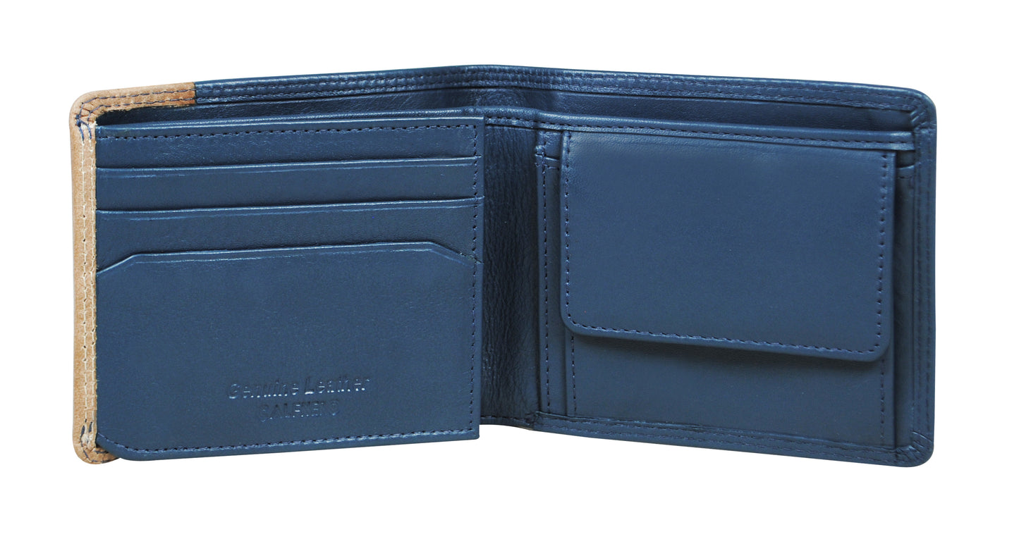 Calfnero Genuine Leather  Men's Wallet (166702-Navy)