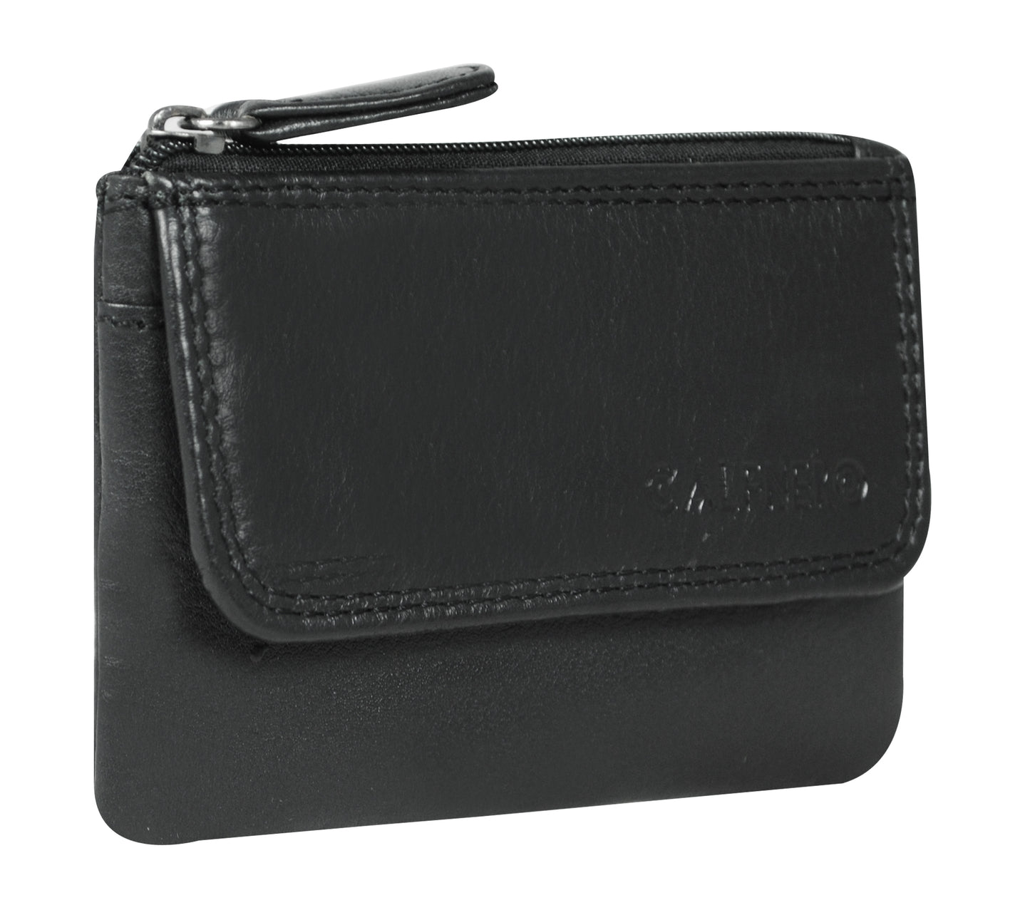 Calfnero Genuine Leather Key Case Multi use Key and Coin Wallet (1708-Black)