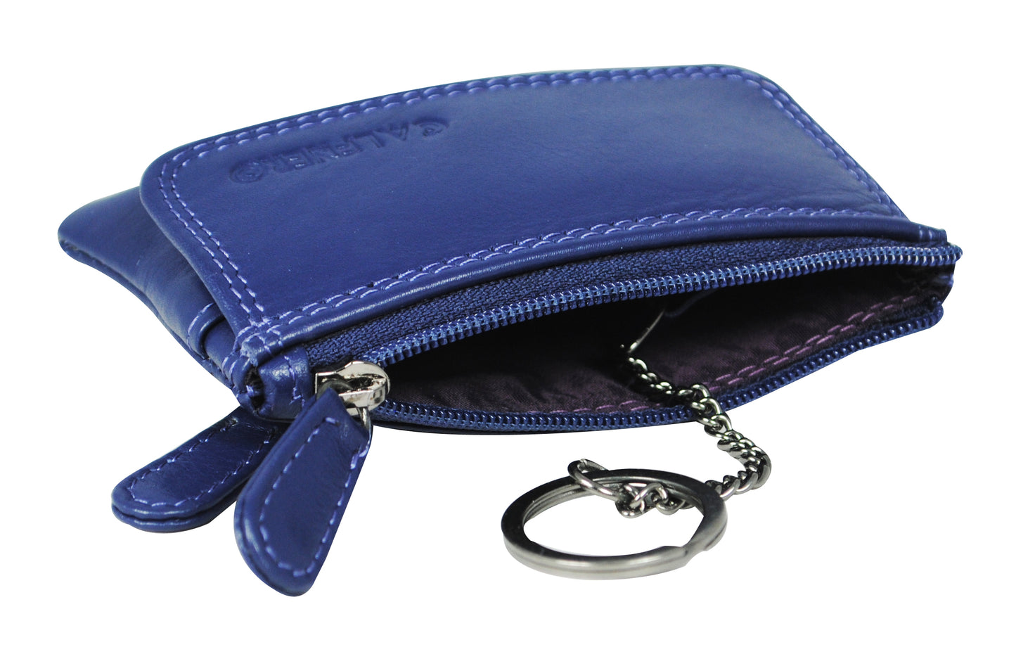 Calfnero Genuine Leather Key Case Multi use Key and Coin Wallet (1708-Purple)